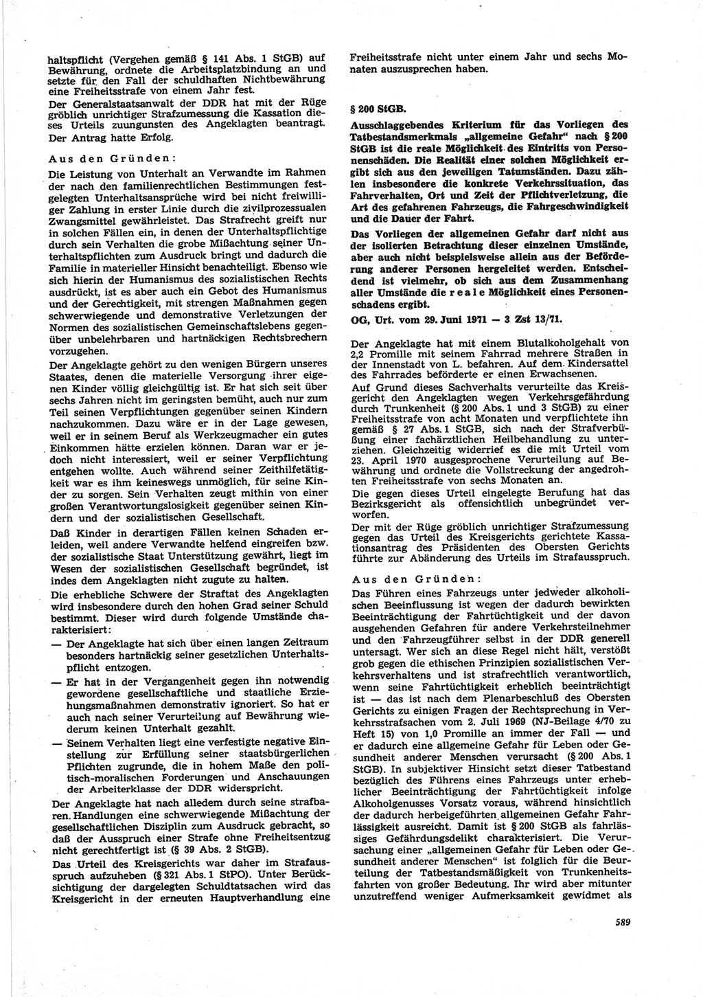 Neue Justiz (NJ), Zeitschrift für Recht und Rechtswissenschaft [Deutsche Demokratische Republik (DDR)], 25. Jahrgang 1971, Seite 589 (NJ DDR 1971, S. 589)
