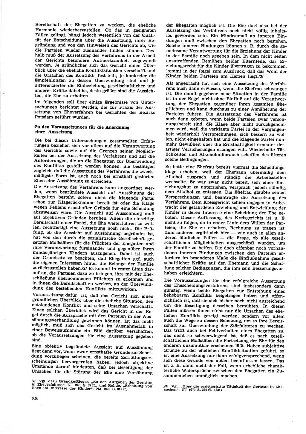 Neue Justiz (NJ), Zeitschrift für Recht und Rechtswissenschaft [Deutsche Demokratische Republik (DDR)], 25. Jahrgang 1971, Seite 610 (NJ DDR 1971, S. 610)