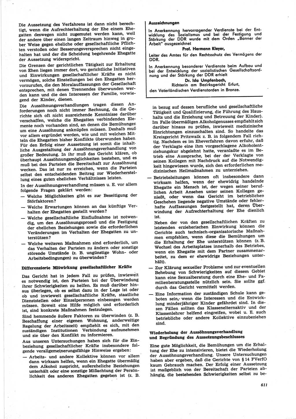 Neue Justiz (NJ), Zeitschrift für Recht und Rechtswissenschaft [Deutsche Demokratische Republik (DDR)], 25. Jahrgang 1971, Seite 611 (NJ DDR 1971, S. 611)