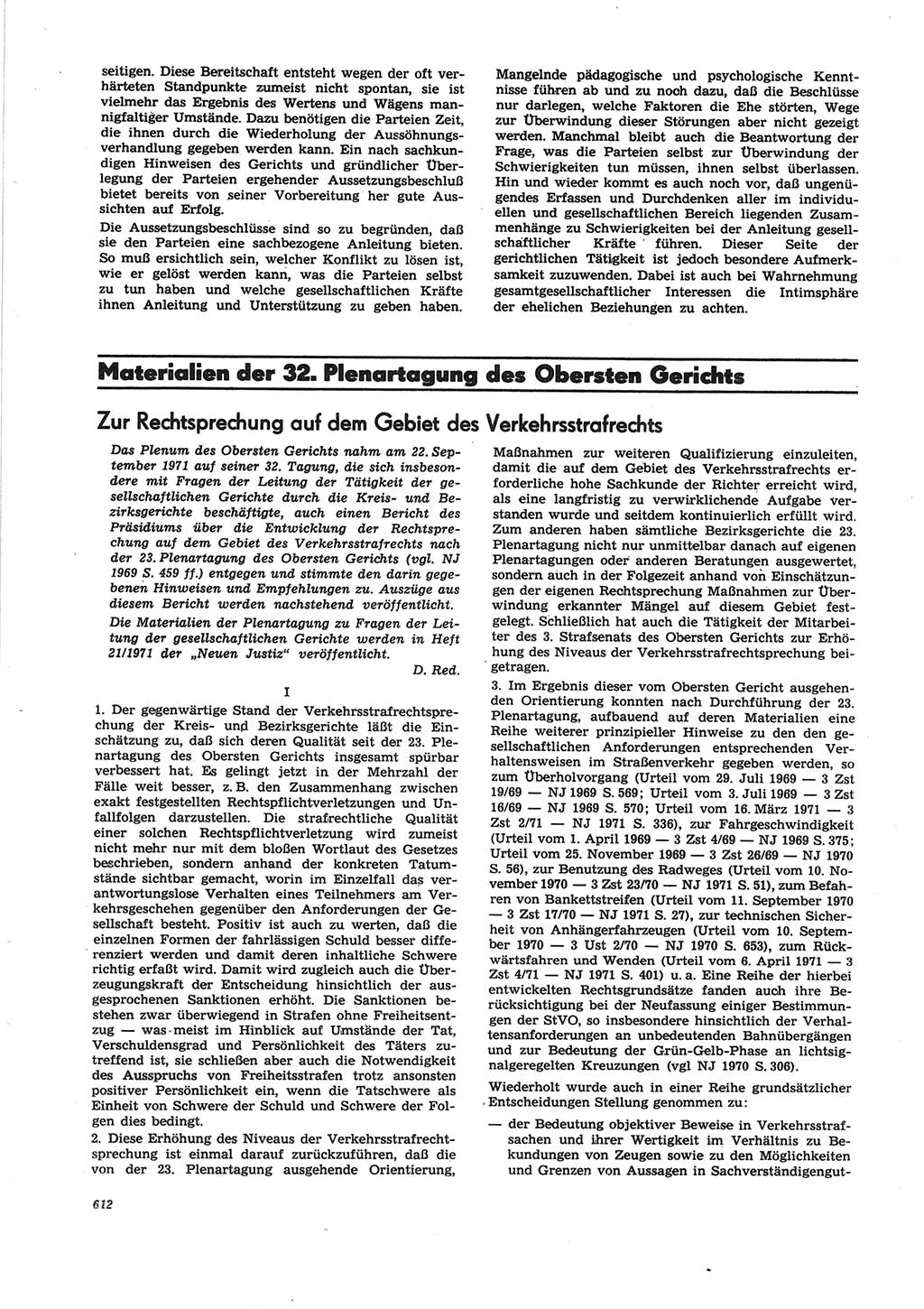 Neue Justiz (NJ), Zeitschrift für Recht und Rechtswissenschaft [Deutsche Demokratische Republik (DDR)], 25. Jahrgang 1971, Seite 612 (NJ DDR 1971, S. 612)