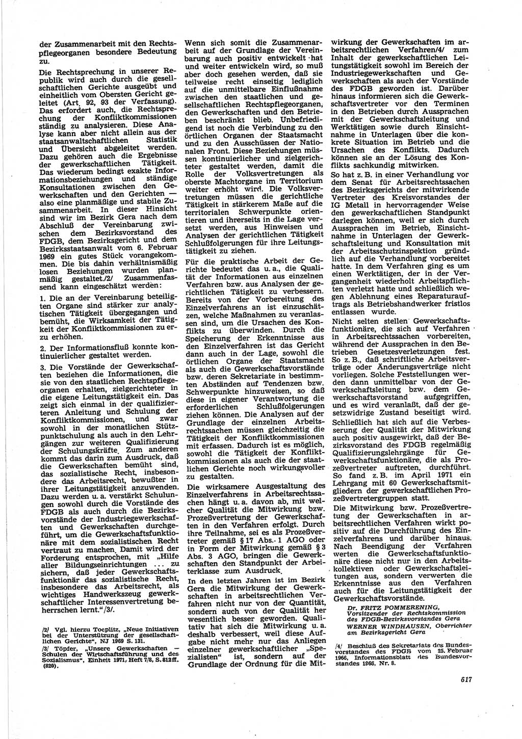 Neue Justiz (NJ), Zeitschrift für Recht und Rechtswissenschaft [Deutsche Demokratische Republik (DDR)], 25. Jahrgang 1971, Seite 617 (NJ DDR 1971, S. 617)