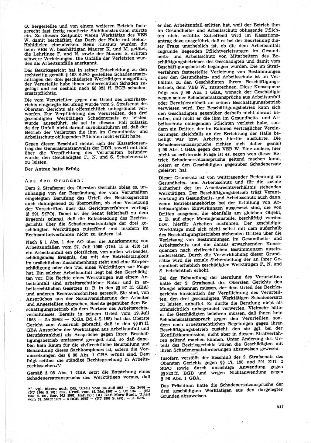 Neue Justiz (NJ), Zeitschrift für Recht und Rechtswissenschaft [Deutsche Demokratische Republik (DDR)], 25. Jahrgang 1971, Seite 619 (NJ DDR 1971, S. 619)