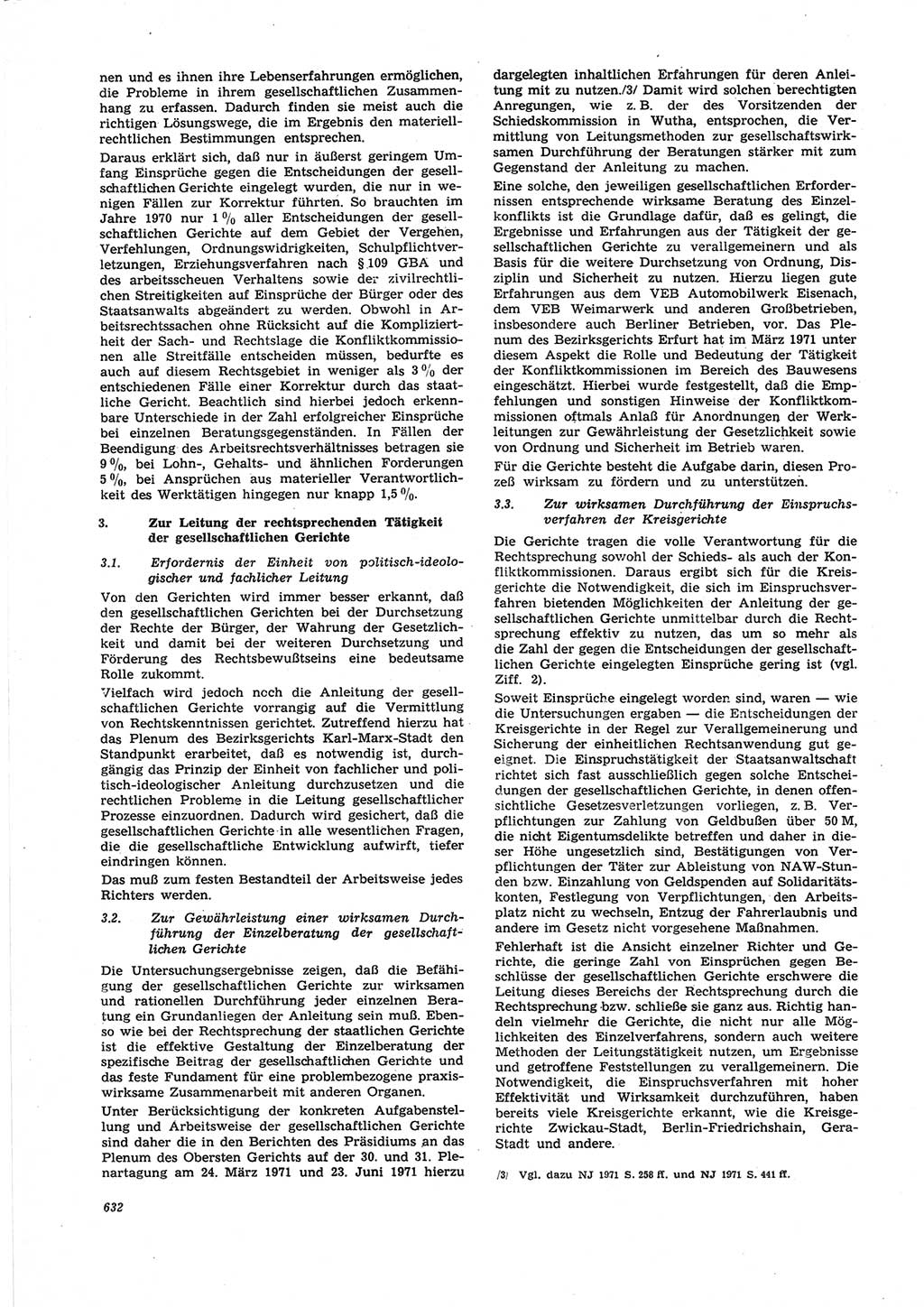 Neue Justiz (NJ), Zeitschrift für Recht und Rechtswissenschaft [Deutsche Demokratische Republik (DDR)], 25. Jahrgang 1971, Seite 632 (NJ DDR 1971, S. 632)
