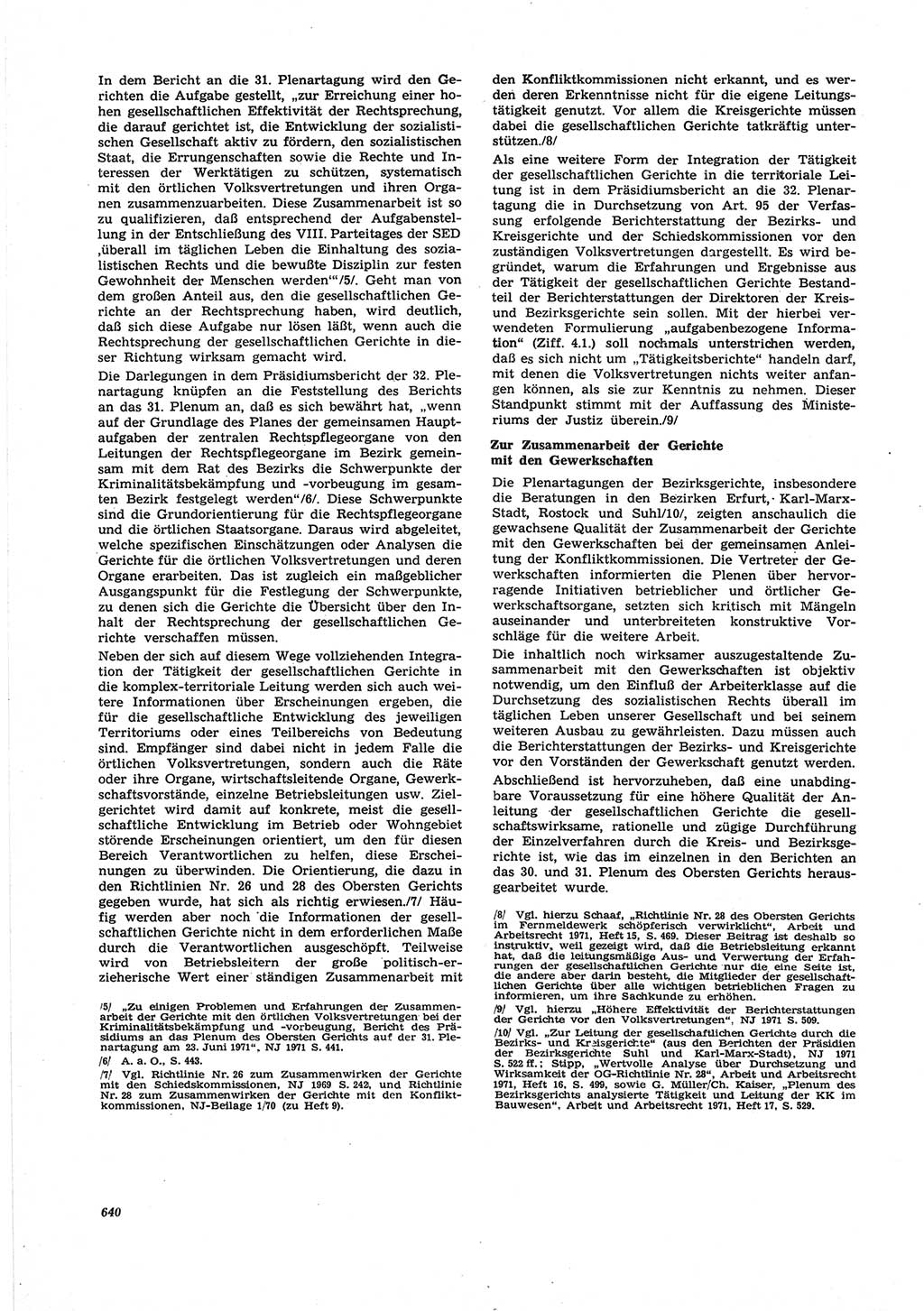 Neue Justiz (NJ), Zeitschrift für Recht und Rechtswissenschaft [Deutsche Demokratische Republik (DDR)], 25. Jahrgang 1971, Seite 640 (NJ DDR 1971, S. 640)