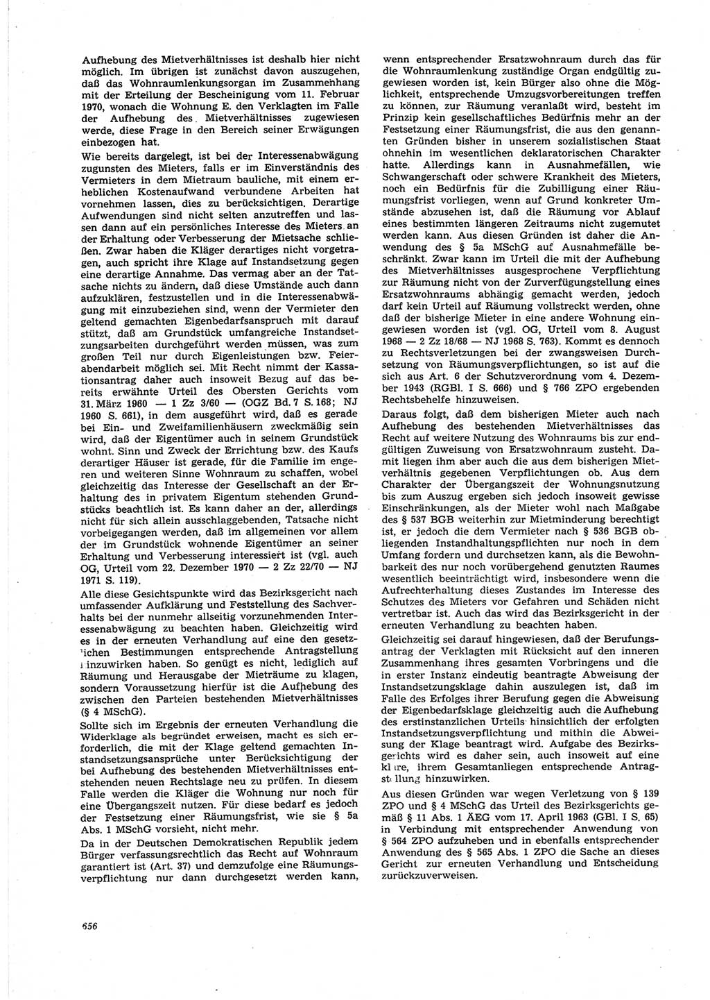 Neue Justiz (NJ), Zeitschrift für Recht und Rechtswissenschaft [Deutsche Demokratische Republik (DDR)], 25. Jahrgang 1971, Seite 656 (NJ DDR 1971, S. 656)