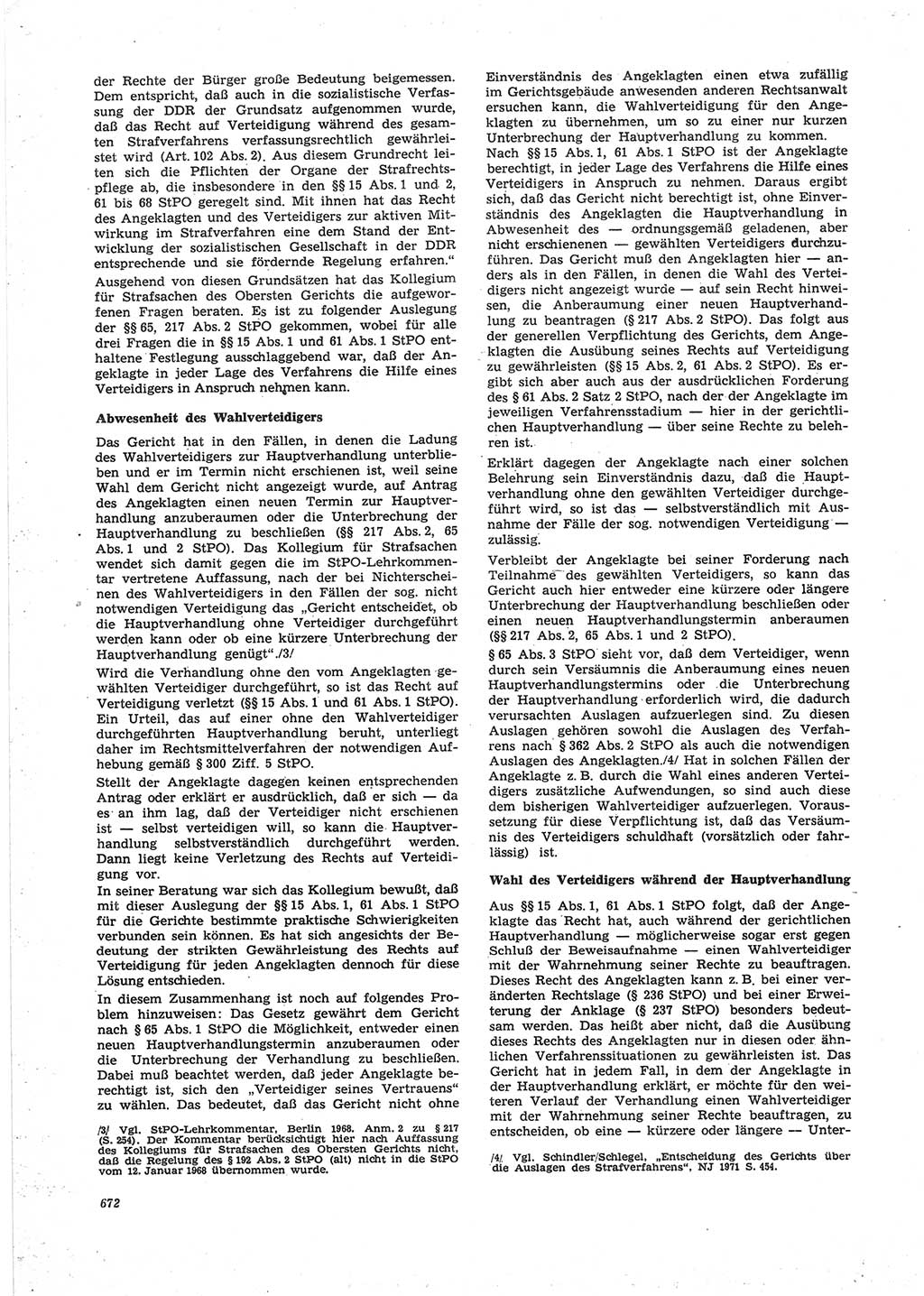 Neue Justiz (NJ), Zeitschrift für Recht und Rechtswissenschaft [Deutsche Demokratische Republik (DDR)], 25. Jahrgang 1971, Seite 672 (NJ DDR 1971, S. 672)