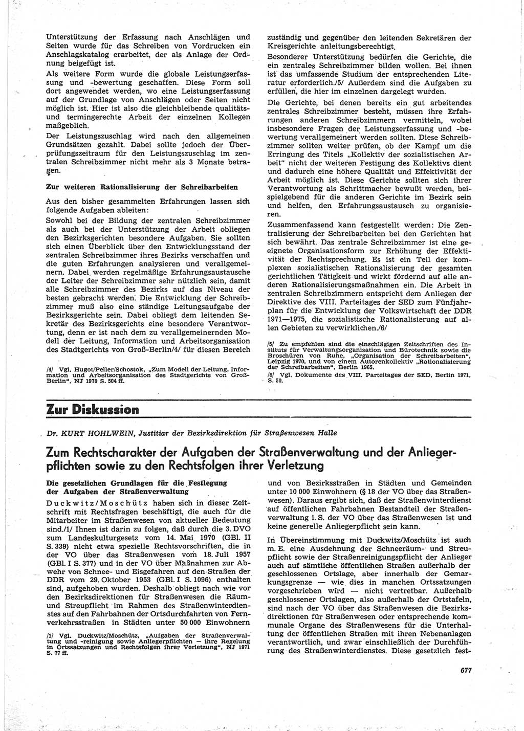 Neue Justiz (NJ), Zeitschrift für Recht und Rechtswissenschaft [Deutsche Demokratische Republik (DDR)], 25. Jahrgang 1971, Seite 677 (NJ DDR 1971, S. 677)