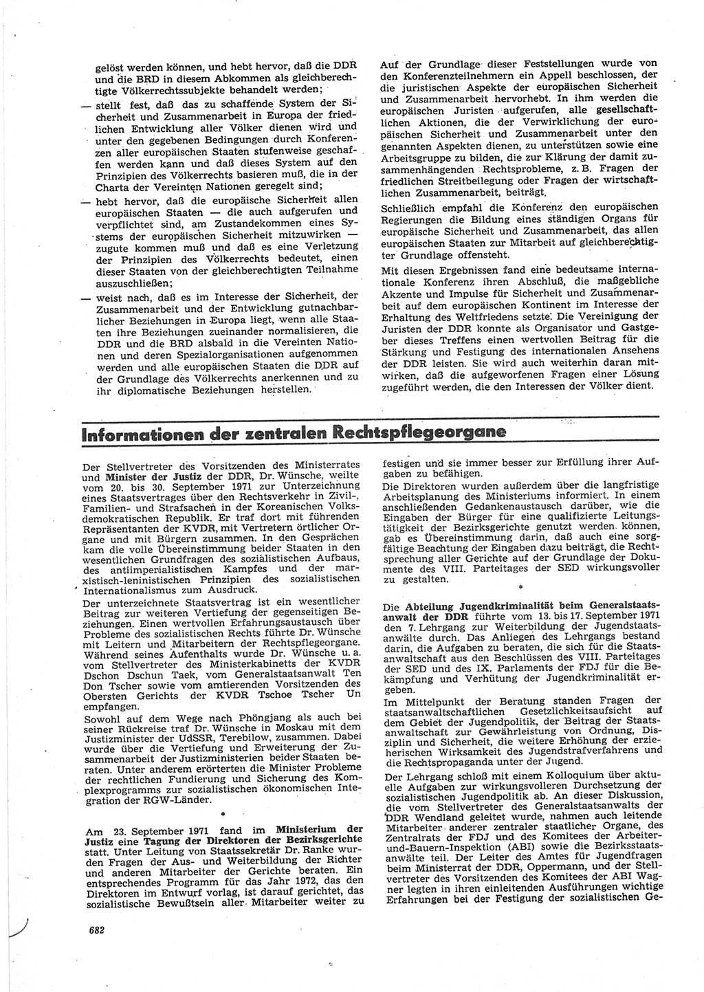 Neue Justiz (NJ), Zeitschrift für Recht und Rechtswissenschaft [Deutsche Demokratische Republik (DDR)], 25. Jahrgang 1971, Seite 682 (NJ DDR 1971, S. 682)