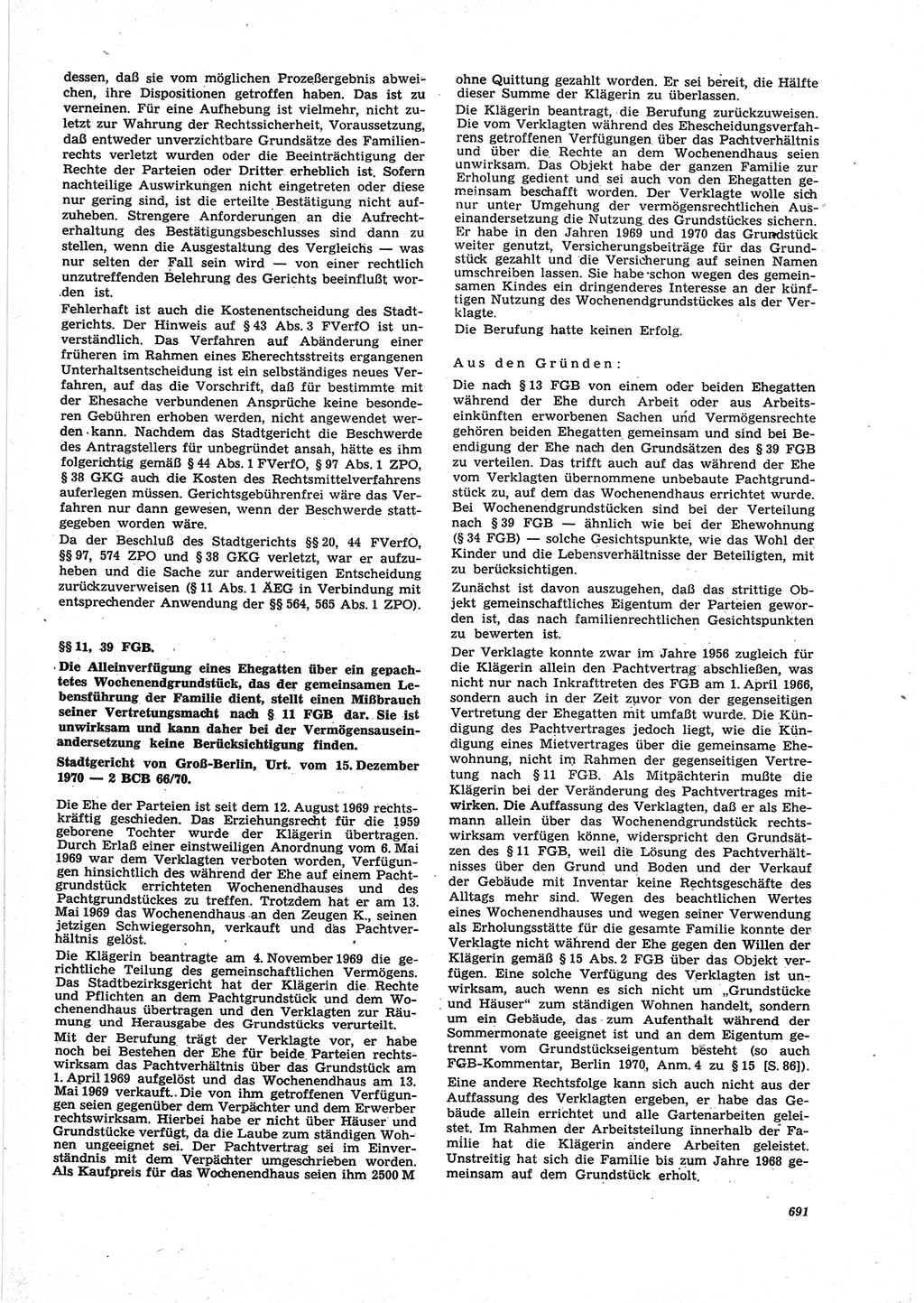 Neue Justiz (NJ), Zeitschrift für Recht und Rechtswissenschaft [Deutsche Demokratische Republik (DDR)], 25. Jahrgang 1971, Seite 691 (NJ DDR 1971, S. 691)