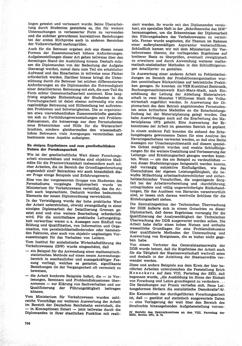 Neue Justiz (NJ), Zeitschrift für Recht und Rechtswissenschaft [Deutsche Demokratische Republik (DDR)], 25. Jahrgang 1971, Seite 704 (NJ DDR 1971, S. 704)
