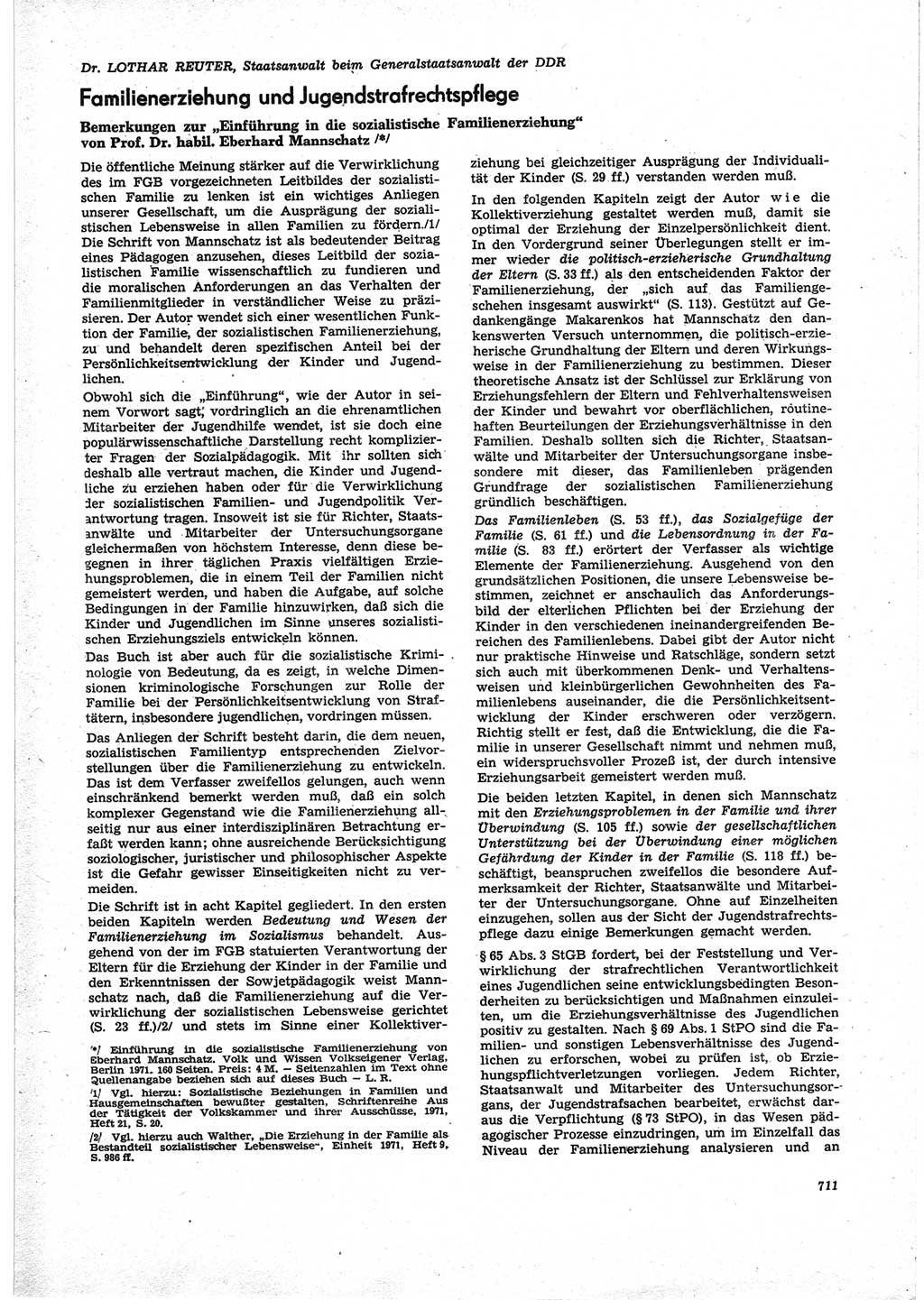 Neue Justiz (NJ), Zeitschrift für Recht und Rechtswissenschaft [Deutsche Demokratische Republik (DDR)], 25. Jahrgang 1971, Seite 711 (NJ DDR 1971, S. 711)