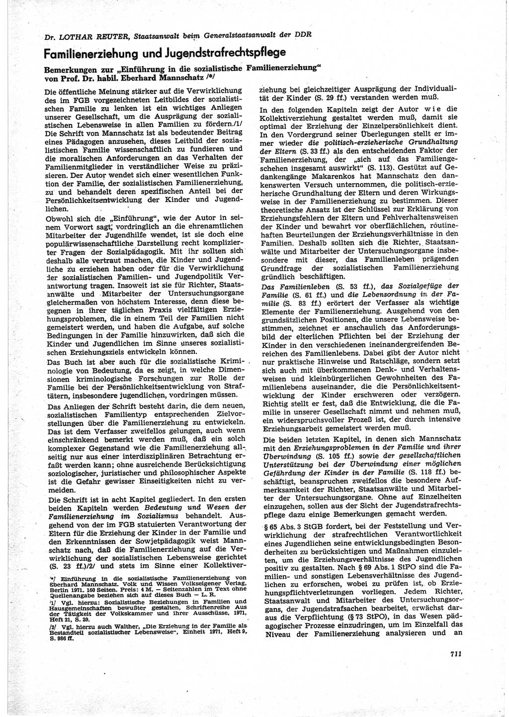 Neue Justiz (NJ), Zeitschrift für Recht und Rechtswissenschaft [Deutsche Demokratische Republik (DDR)], 25. Jahrgang 1971, Seite 711 (NJ DDR 1971, S. 711)