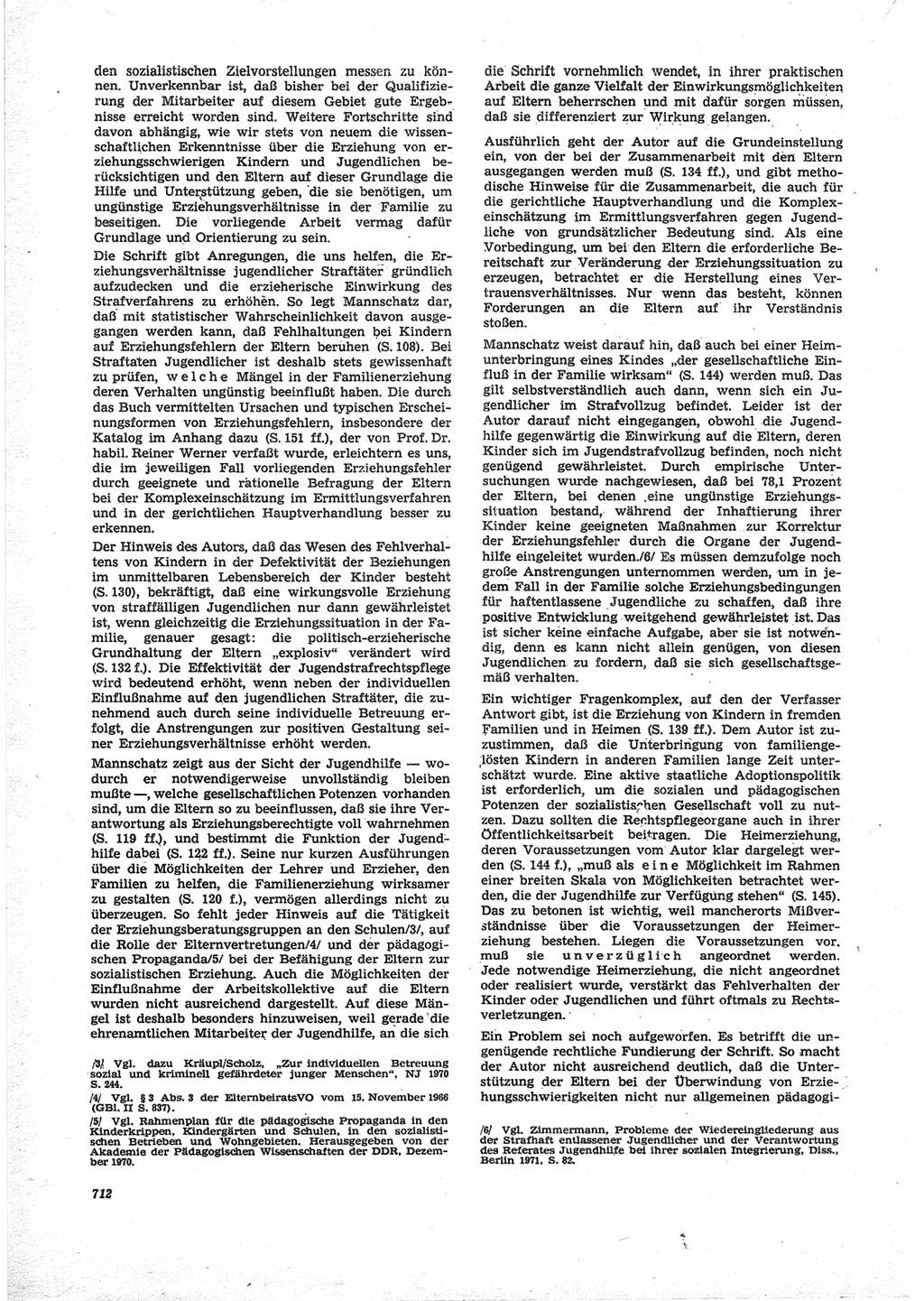 Neue Justiz (NJ), Zeitschrift für Recht und Rechtswissenschaft [Deutsche Demokratische Republik (DDR)], 25. Jahrgang 1971, Seite 712 (NJ DDR 1971, S. 712)