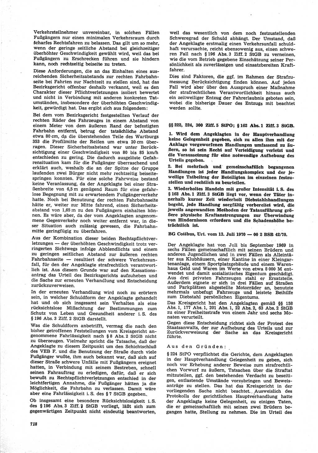 Neue Justiz (NJ), Zeitschrift für Recht und Rechtswissenschaft [Deutsche Demokratische Republik (DDR)], 25. Jahrgang 1971, Seite 718 (NJ DDR 1971, S. 718)