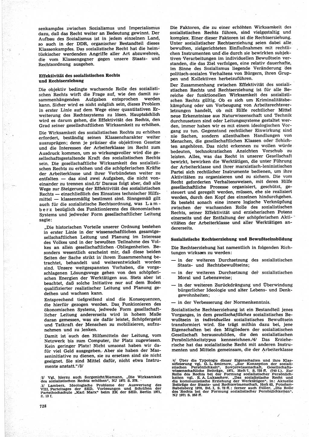 Neue Justiz (NJ), Zeitschrift für Recht und Rechtswissenschaft [Deutsche Demokratische Republik (DDR)], 25. Jahrgang 1971, Seite 728 (NJ DDR 1971, S. 728)