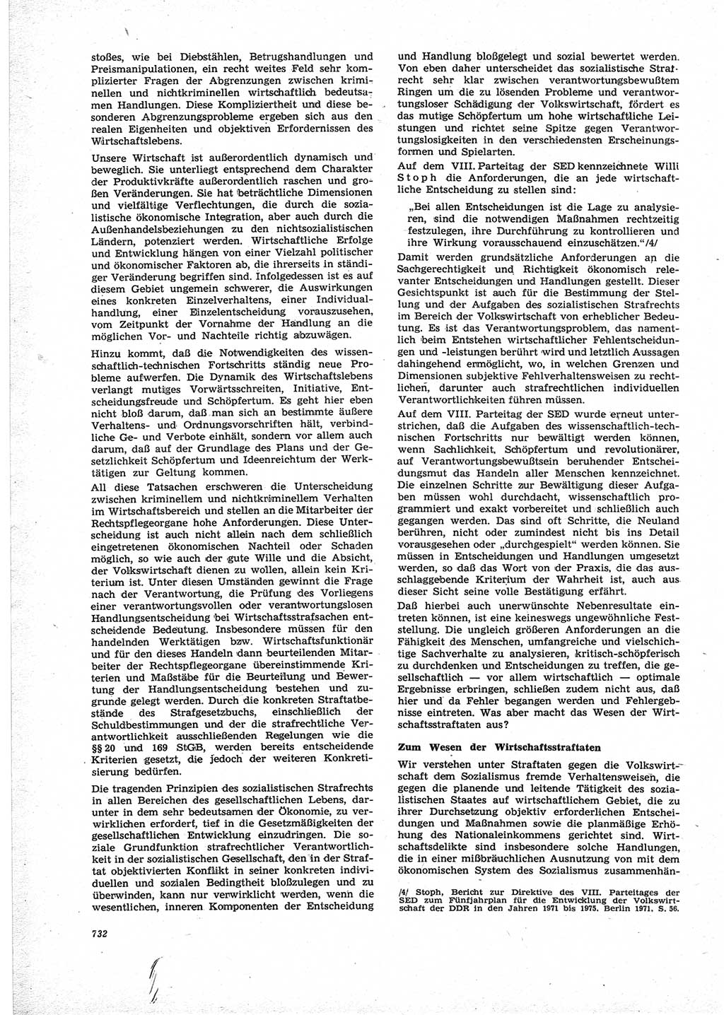 Neue Justiz (NJ), Zeitschrift für Recht und Rechtswissenschaft [Deutsche Demokratische Republik (DDR)], 25. Jahrgang 1971, Seite 732 (NJ DDR 1971, S. 732)