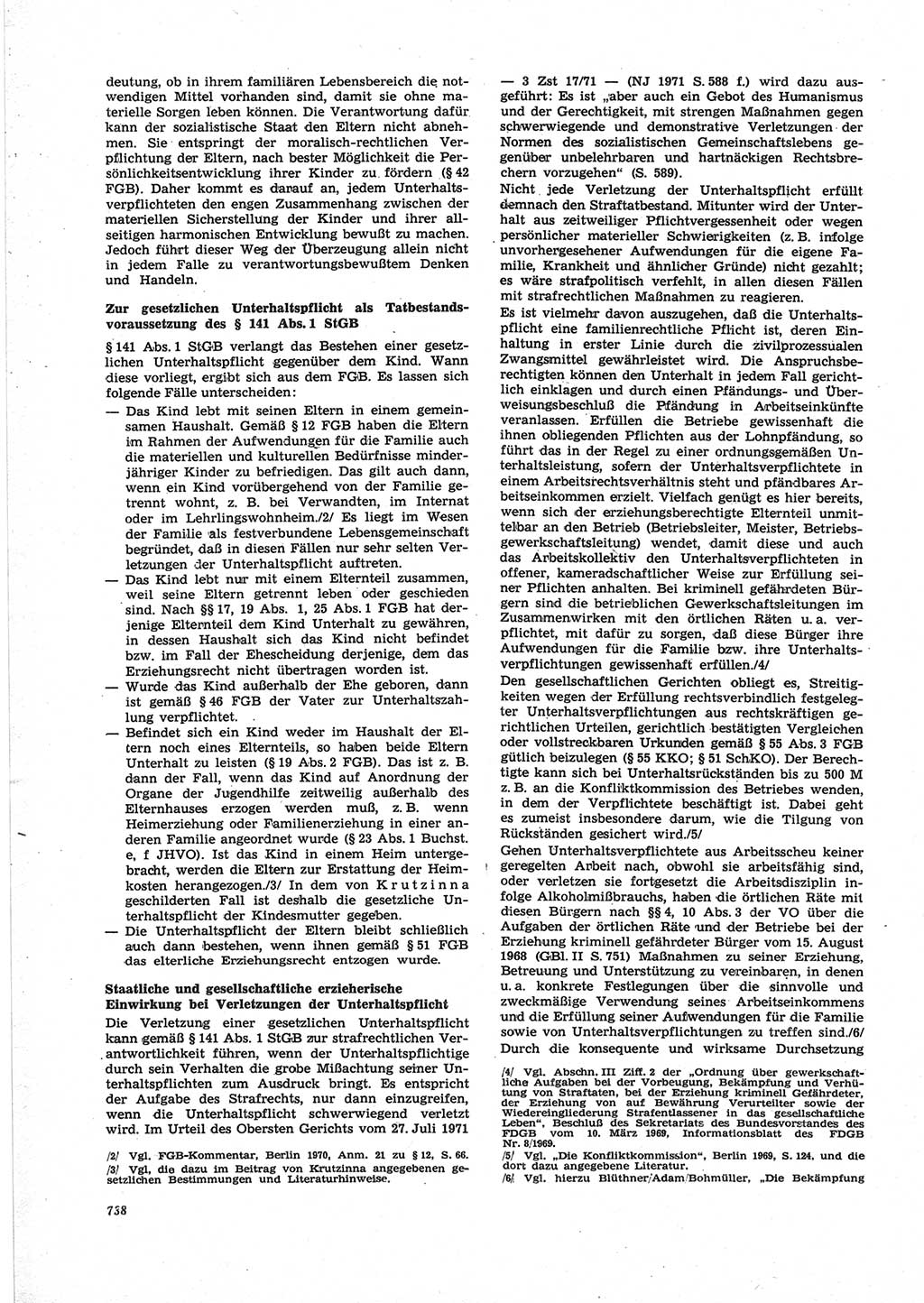 Neue Justiz (NJ), Zeitschrift für Recht und Rechtswissenschaft [Deutsche Demokratische Republik (DDR)], 25. Jahrgang 1971, Seite 738 (NJ DDR 1971, S. 738)