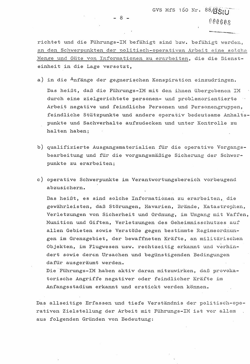 Dissertation Oberstleutnant Josef Schwarz (BV Schwerin), Major Fritz Amm (JHS), Hauptmann Peter Gräßler (JHS), Ministerium für Staatssicherheit (MfS) [Deutsche Demokratische Republik (DDR)], Juristische Hochschule (JHS), Geheime Verschlußsache (GVS) 160-88/71, Potsdam 1972, Seite 8 (Diss. MfS DDR JHS GVS 160-88/71 1972, S. 8)