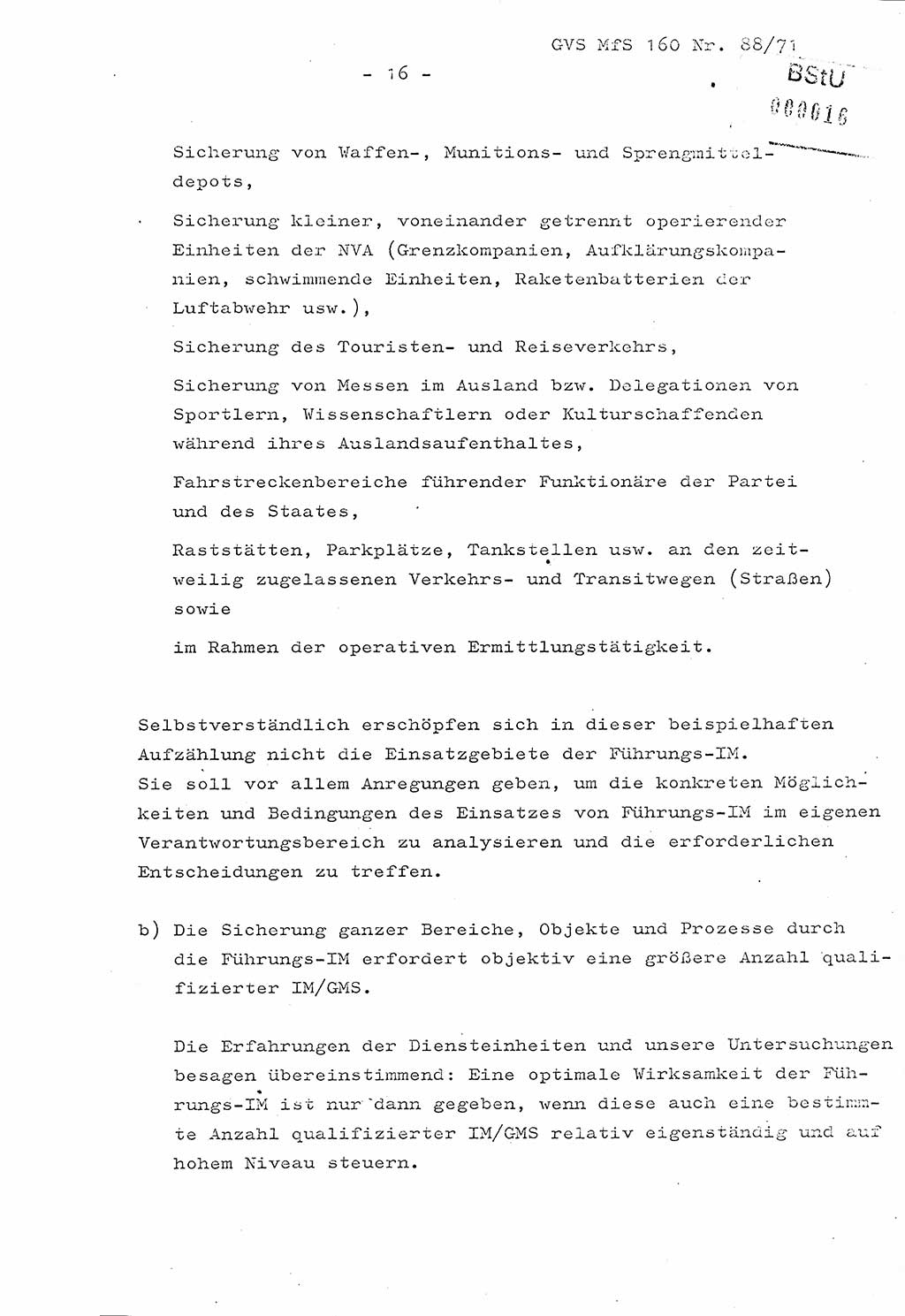Dissertation Oberstleutnant Josef Schwarz (BV Schwerin), Major Fritz Amm (JHS), Hauptmann Peter Gräßler (JHS), Ministerium für Staatssicherheit (MfS) [Deutsche Demokratische Republik (DDR)], Juristische Hochschule (JHS), Geheime Verschlußsache (GVS) 160-88/71, Potsdam 1972, Seite 16 (Diss. MfS DDR JHS GVS 160-88/71 1972, S. 16)