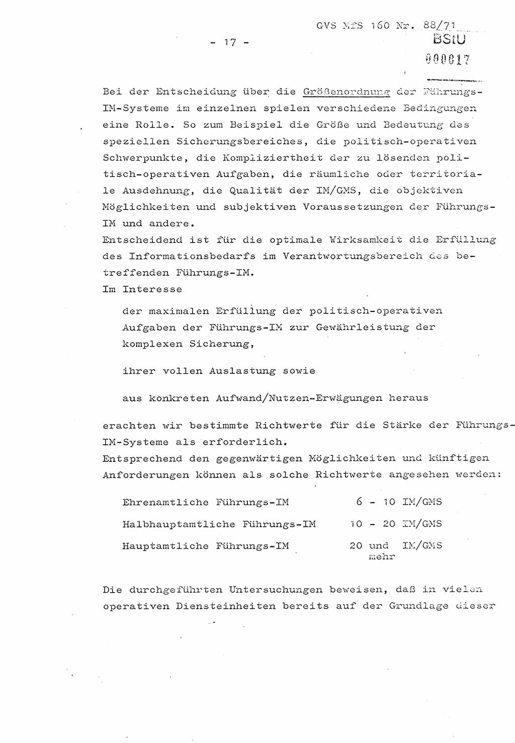 Dissertation Oberstleutnant Josef Schwarz (BV Schwerin), Major Fritz Amm (JHS), Hauptmann Peter Gräßler (JHS), Ministerium für Staatssicherheit (MfS) [Deutsche Demokratische Republik (DDR)], Juristische Hochschule (JHS), Geheime Verschlußsache (GVS) 160-88/71, Potsdam 1972, Seite 17 (Diss. MfS DDR JHS GVS 160-88/71 1972, S. 17)