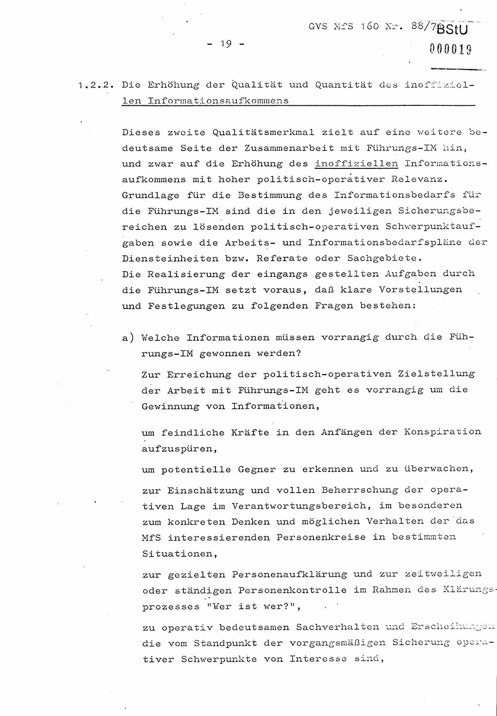 Dissertation Oberstleutnant Josef Schwarz (BV Schwerin), Major Fritz Amm (JHS), Hauptmann Peter Gräßler (JHS), Ministerium für Staatssicherheit (MfS) [Deutsche Demokratische Republik (DDR)], Juristische Hochschule (JHS), Geheime Verschlußsache (GVS) 160-88/71, Potsdam 1972, Seite 19 (Diss. MfS DDR JHS GVS 160-88/71 1972, S. 19)