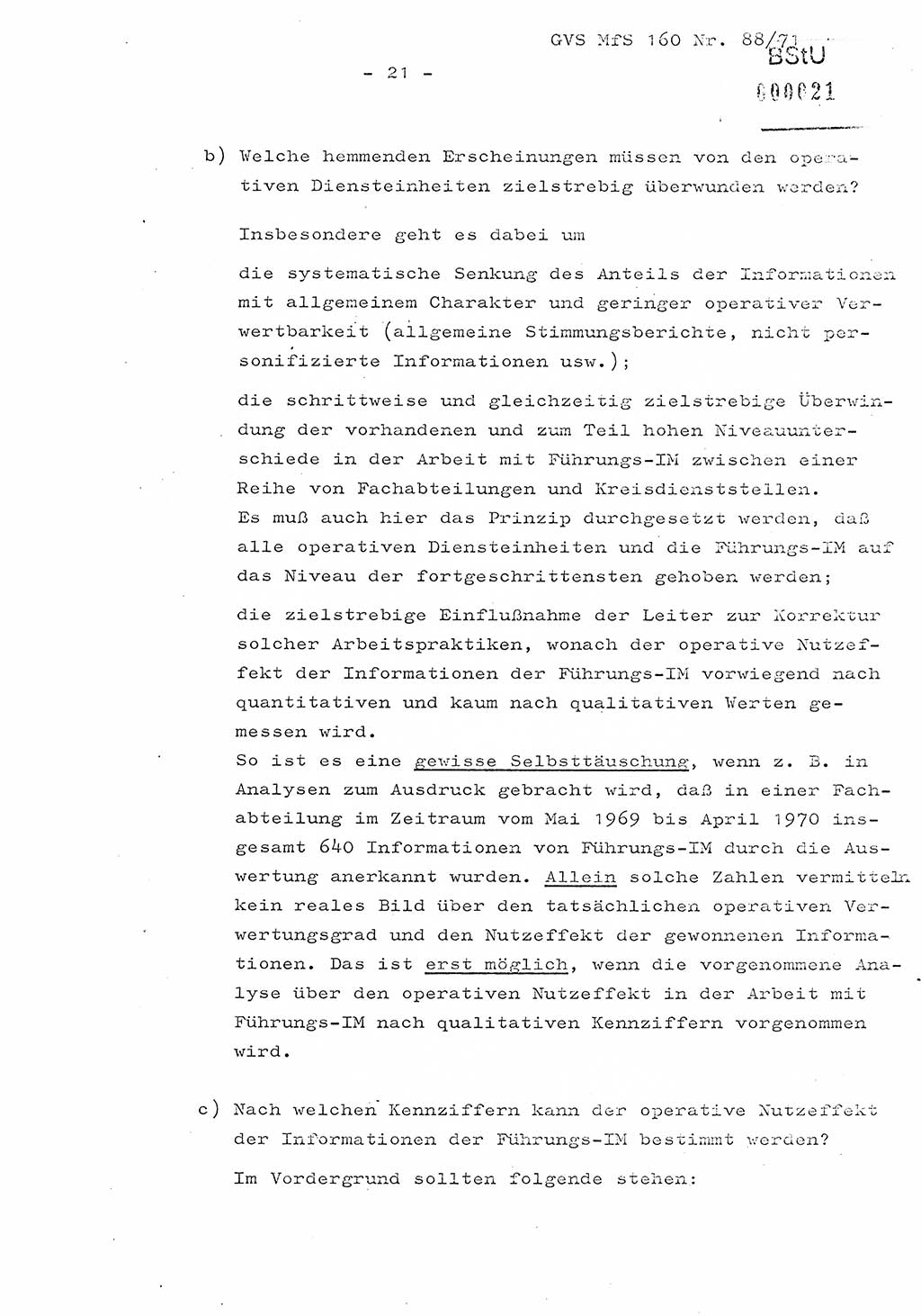 Dissertation Oberstleutnant Josef Schwarz (BV Schwerin), Major Fritz Amm (JHS), Hauptmann Peter Gräßler (JHS), Ministerium für Staatssicherheit (MfS) [Deutsche Demokratische Republik (DDR)], Juristische Hochschule (JHS), Geheime Verschlußsache (GVS) 160-88/71, Potsdam 1972, Seite 21 (Diss. MfS DDR JHS GVS 160-88/71 1972, S. 21)