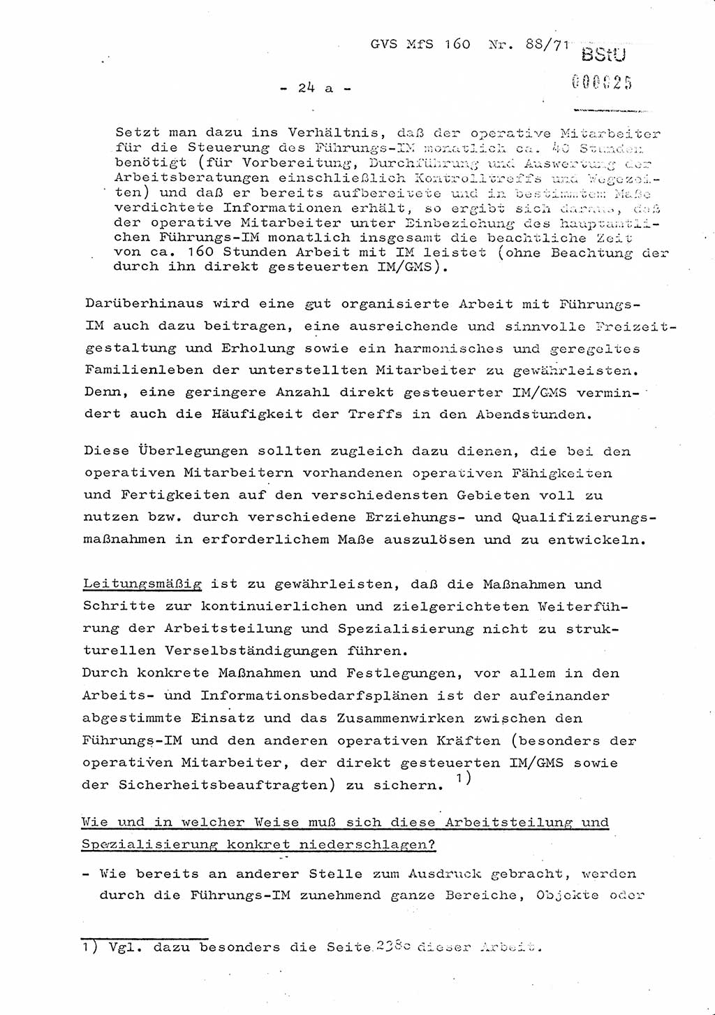 Dissertation Oberstleutnant Josef Schwarz (BV Schwerin), Major Fritz Amm (JHS), Hauptmann Peter Gräßler (JHS), Ministerium für Staatssicherheit (MfS) [Deutsche Demokratische Republik (DDR)], Juristische Hochschule (JHS), Geheime Verschlußsache (GVS) 160-88/71, Potsdam 1972, Seite 24/1 (Diss. MfS DDR JHS GVS 160-88/71 1972, S. 24/1)