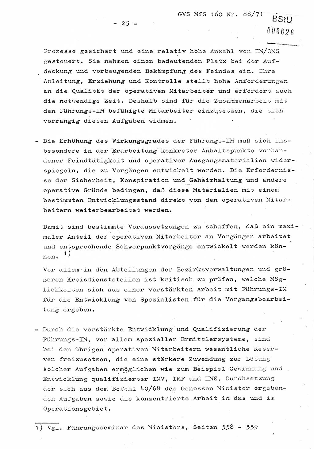 Dissertation Oberstleutnant Josef Schwarz (BV Schwerin), Major Fritz Amm (JHS), Hauptmann Peter Gräßler (JHS), Ministerium für Staatssicherheit (MfS) [Deutsche Demokratische Republik (DDR)], Juristische Hochschule (JHS), Geheime Verschlußsache (GVS) 160-88/71, Potsdam 1972, Seite 25 (Diss. MfS DDR JHS GVS 160-88/71 1972, S. 25)