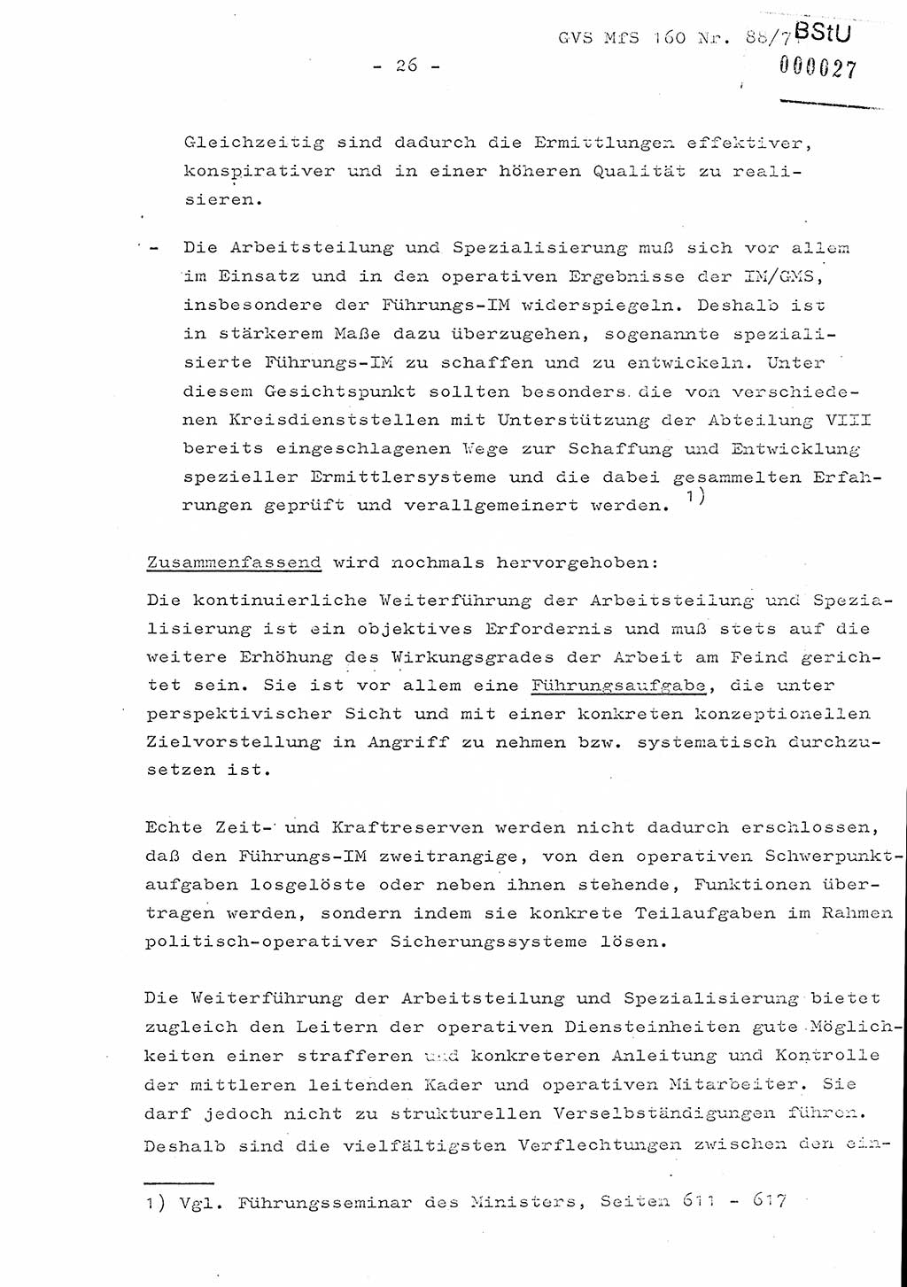 Dissertation Oberstleutnant Josef Schwarz (BV Schwerin), Major Fritz Amm (JHS), Hauptmann Peter Gräßler (JHS), Ministerium für Staatssicherheit (MfS) [Deutsche Demokratische Republik (DDR)], Juristische Hochschule (JHS), Geheime Verschlußsache (GVS) 160-88/71, Potsdam 1972, Seite 26 (Diss. MfS DDR JHS GVS 160-88/71 1972, S. 26)