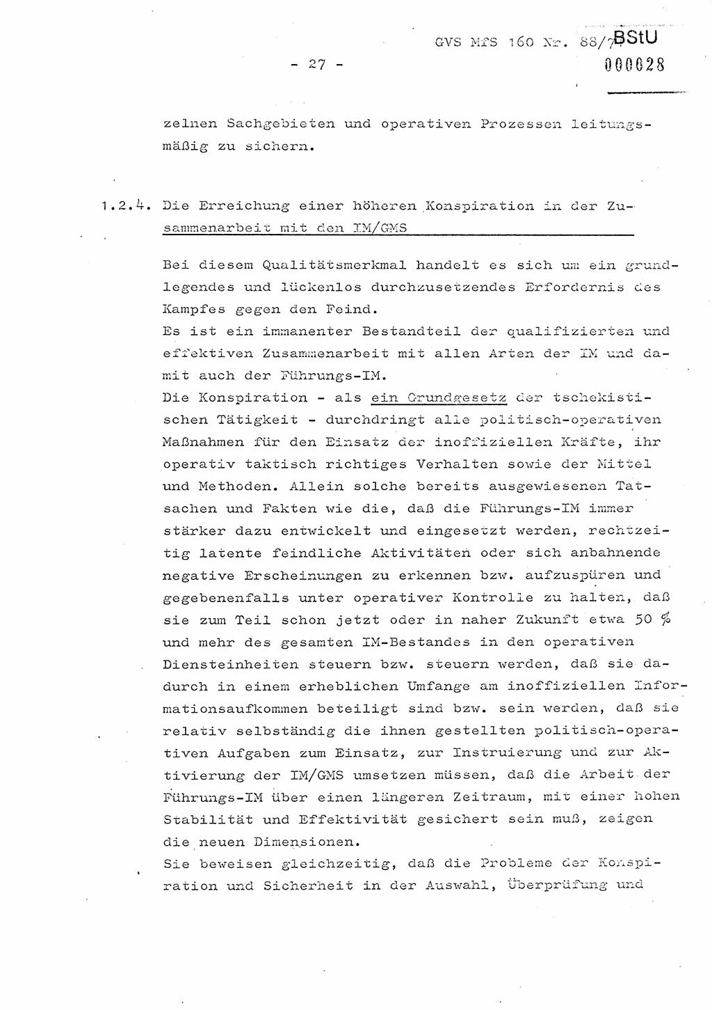 Dissertation Oberstleutnant Josef Schwarz (BV Schwerin), Major Fritz Amm (JHS), Hauptmann Peter Gräßler (JHS), Ministerium für Staatssicherheit (MfS) [Deutsche Demokratische Republik (DDR)], Juristische Hochschule (JHS), Geheime Verschlußsache (GVS) 160-88/71, Potsdam 1972, Seite 27 (Diss. MfS DDR JHS GVS 160-88/71 1972, S. 27)