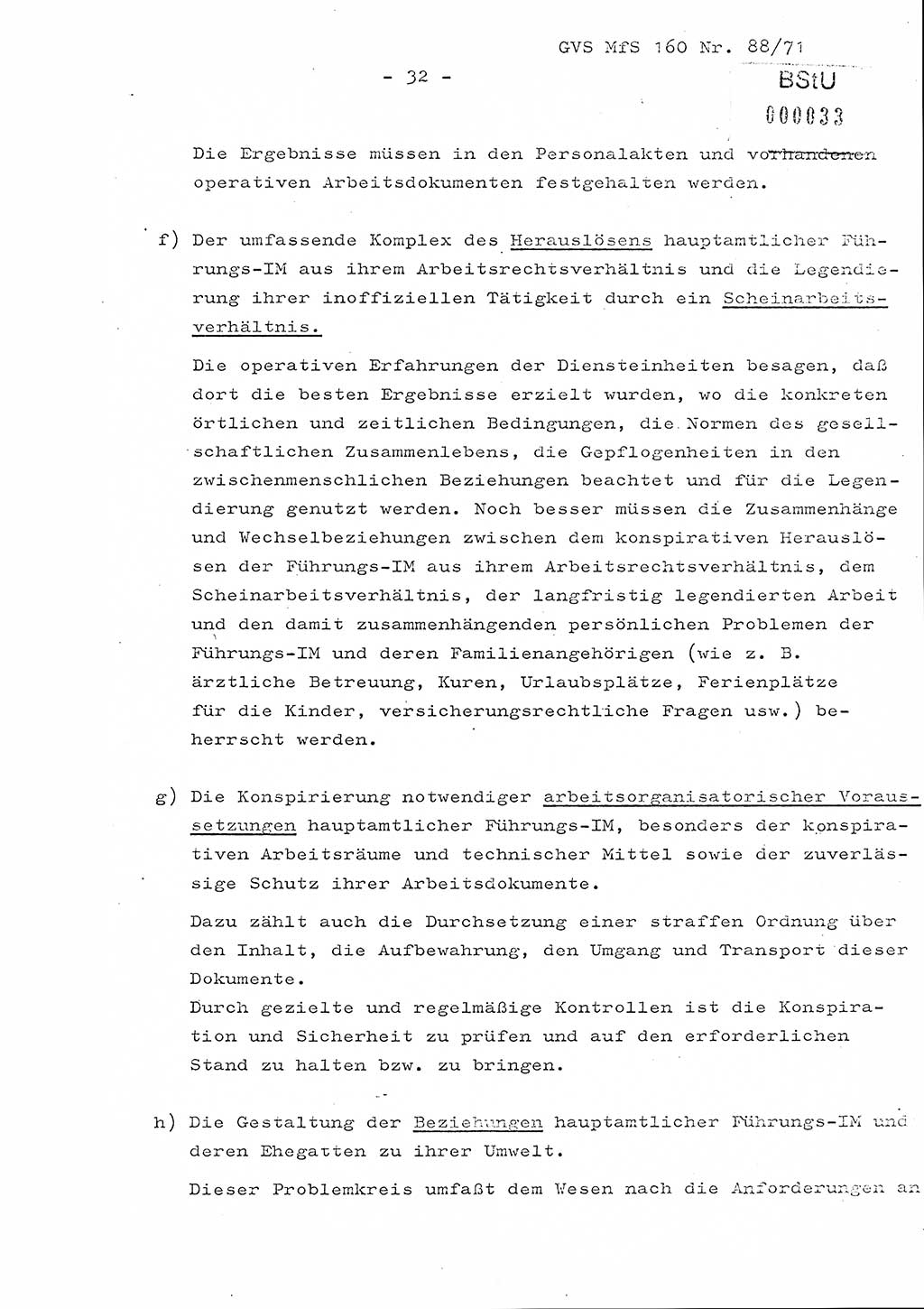 Dissertation Oberstleutnant Josef Schwarz (BV Schwerin), Major Fritz Amm (JHS), Hauptmann Peter Gräßler (JHS), Ministerium für Staatssicherheit (MfS) [Deutsche Demokratische Republik (DDR)], Juristische Hochschule (JHS), Geheime Verschlußsache (GVS) 160-88/71, Potsdam 1972, Seite 32 (Diss. MfS DDR JHS GVS 160-88/71 1972, S. 32)