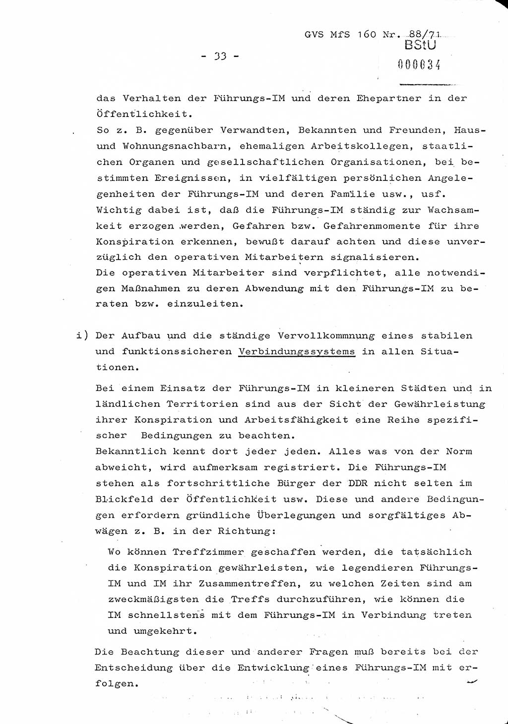 Dissertation Oberstleutnant Josef Schwarz (BV Schwerin), Major Fritz Amm (JHS), Hauptmann Peter Gräßler (JHS), Ministerium für Staatssicherheit (MfS) [Deutsche Demokratische Republik (DDR)], Juristische Hochschule (JHS), Geheime Verschlußsache (GVS) 160-88/71, Potsdam 1972, Seite 33 (Diss. MfS DDR JHS GVS 160-88/71 1972, S. 33)