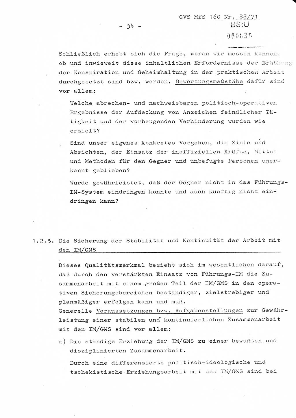 Dissertation Oberstleutnant Josef Schwarz (BV Schwerin), Major Fritz Amm (JHS), Hauptmann Peter Gräßler (JHS), Ministerium für Staatssicherheit (MfS) [Deutsche Demokratische Republik (DDR)], Juristische Hochschule (JHS), Geheime Verschlußsache (GVS) 160-88/71, Potsdam 1972, Seite 34 (Diss. MfS DDR JHS GVS 160-88/71 1972, S. 34)