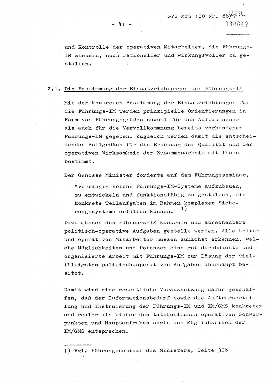 Dissertation Oberstleutnant Josef Schwarz (BV Schwerin), Major Fritz Amm (JHS), Hauptmann Peter Gräßler (JHS), Ministerium für Staatssicherheit (MfS) [Deutsche Demokratische Republik (DDR)], Juristische Hochschule (JHS), Geheime Verschlußsache (GVS) 160-88/71, Potsdam 1972, Seite 41 (Diss. MfS DDR JHS GVS 160-88/71 1972, S. 41)