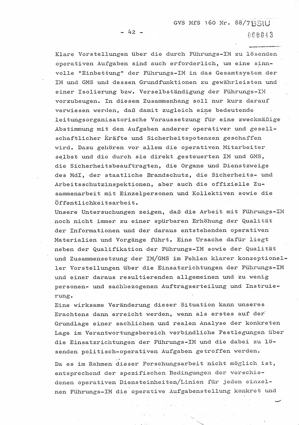 Dissertation Oberstleutnant Josef Schwarz (BV Schwerin), Major Fritz Amm (JHS), Hauptmann Peter Gräßler (JHS), Ministerium für Staatssicherheit (MfS) [Deutsche Demokratische Republik (DDR)], Juristische Hochschule (JHS), Geheime Verschlußsache (GVS) 160-88/71, Potsdam 1972, Seite 42 (Diss. MfS DDR JHS GVS 160-88/71 1972, S. 42)