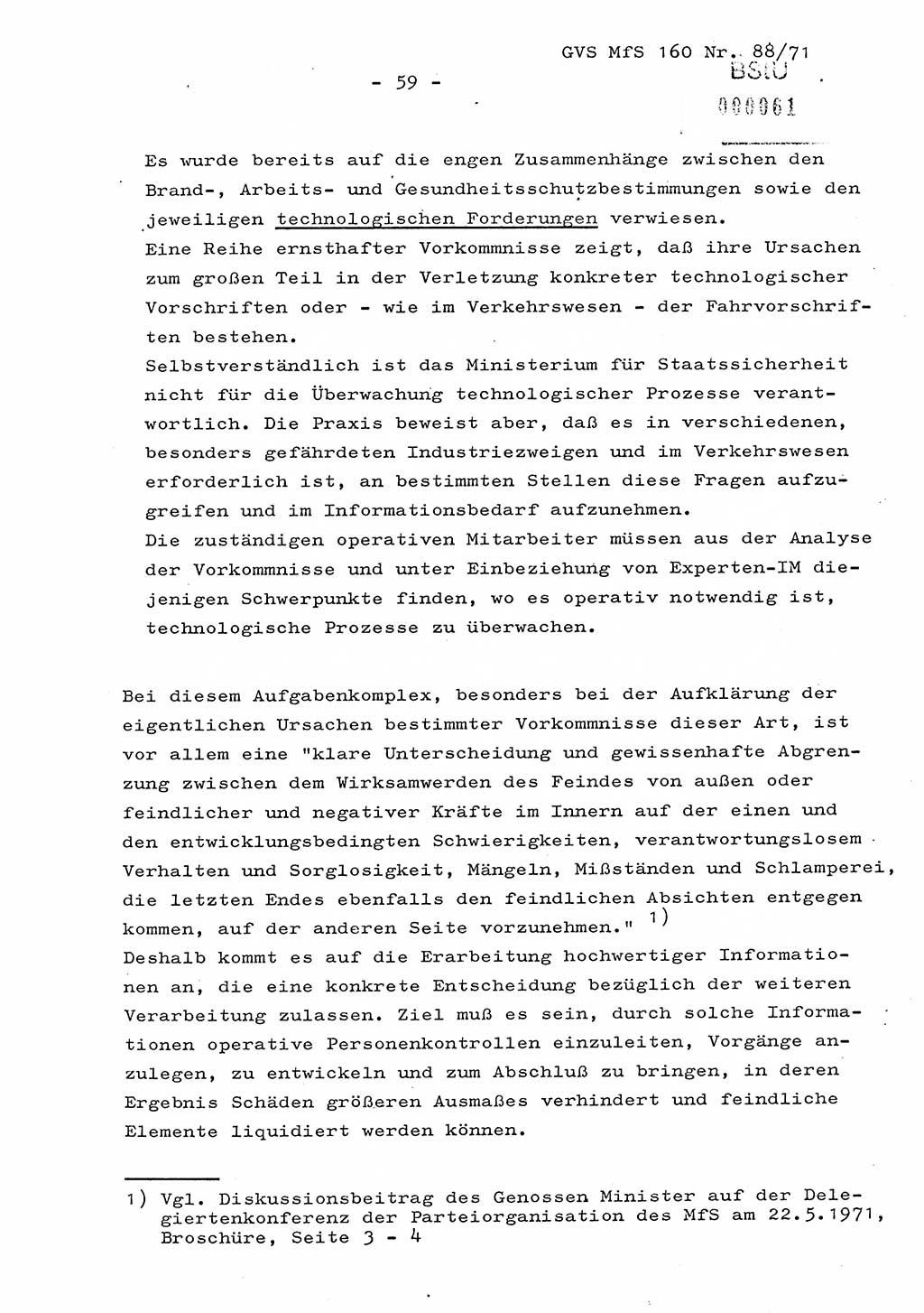 Dissertation Oberstleutnant Josef Schwarz (BV Schwerin), Major Fritz Amm (JHS), Hauptmann Peter Gräßler (JHS), Ministerium für Staatssicherheit (MfS) [Deutsche Demokratische Republik (DDR)], Juristische Hochschule (JHS), Geheime Verschlußsache (GVS) 160-88/71, Potsdam 1972, Seite 59 (Diss. MfS DDR JHS GVS 160-88/71 1972, S. 59)