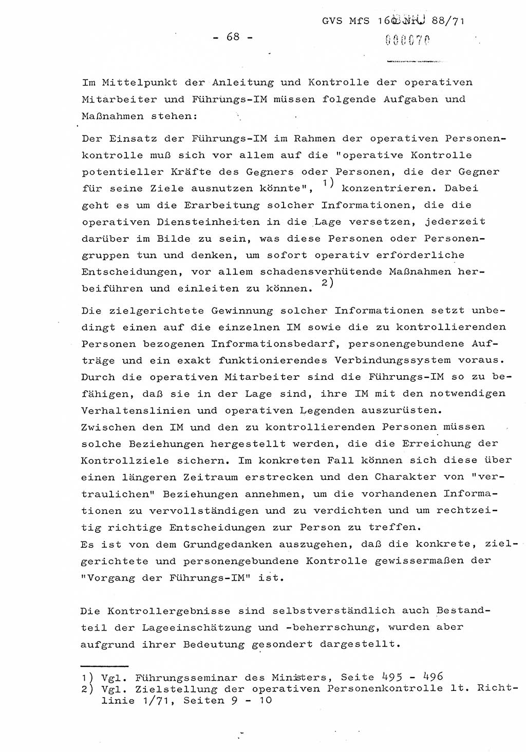 Dissertation Oberstleutnant Josef Schwarz (BV Schwerin), Major Fritz Amm (JHS), Hauptmann Peter Gräßler (JHS), Ministerium für Staatssicherheit (MfS) [Deutsche Demokratische Republik (DDR)], Juristische Hochschule (JHS), Geheime Verschlußsache (GVS) 160-88/71, Potsdam 1972, Seite 68 (Diss. MfS DDR JHS GVS 160-88/71 1972, S. 68)