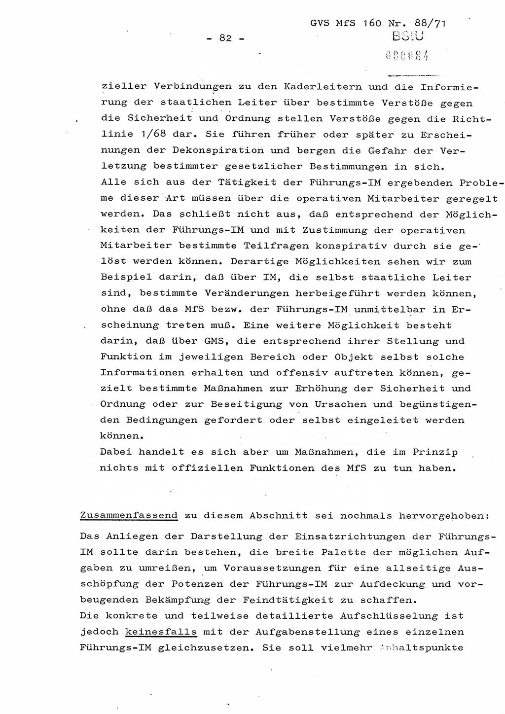 Dissertation Oberstleutnant Josef Schwarz (BV Schwerin), Major Fritz Amm (JHS), Hauptmann Peter Gräßler (JHS), Ministerium für Staatssicherheit (MfS) [Deutsche Demokratische Republik (DDR)], Juristische Hochschule (JHS), Geheime Verschlußsache (GVS) 160-88/71, Potsdam 1972, Seite 82 (Diss. MfS DDR JHS GVS 160-88/71 1972, S. 82)