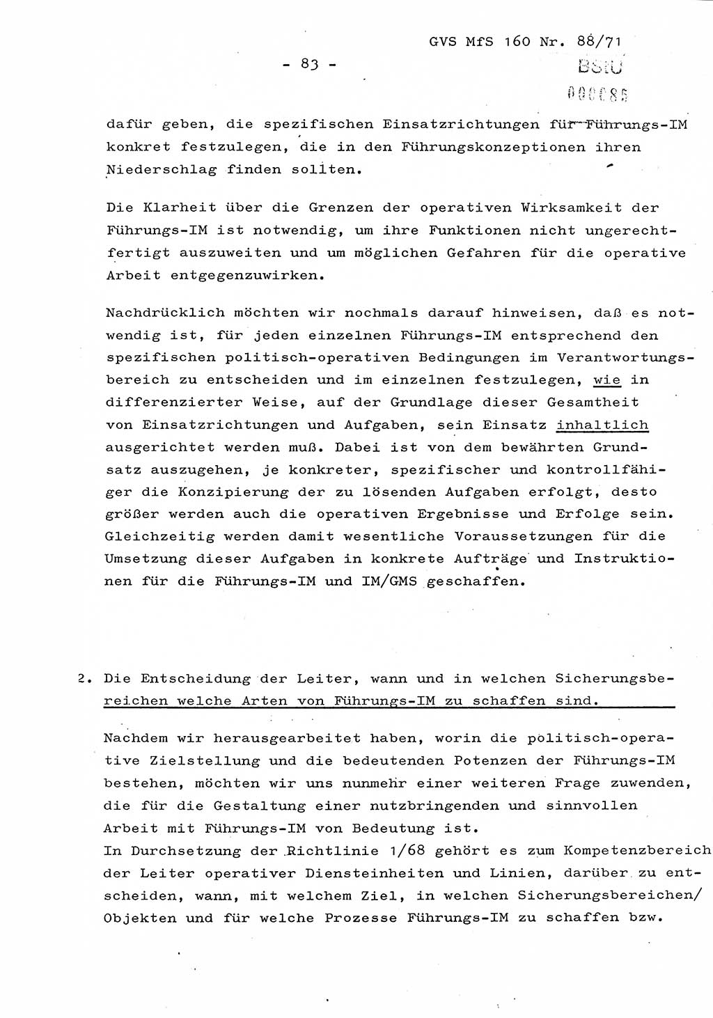Dissertation Oberstleutnant Josef Schwarz (BV Schwerin), Major Fritz Amm (JHS), Hauptmann Peter Gräßler (JHS), Ministerium für Staatssicherheit (MfS) [Deutsche Demokratische Republik (DDR)], Juristische Hochschule (JHS), Geheime Verschlußsache (GVS) 160-88/71, Potsdam 1972, Seite 83 (Diss. MfS DDR JHS GVS 160-88/71 1972, S. 83)