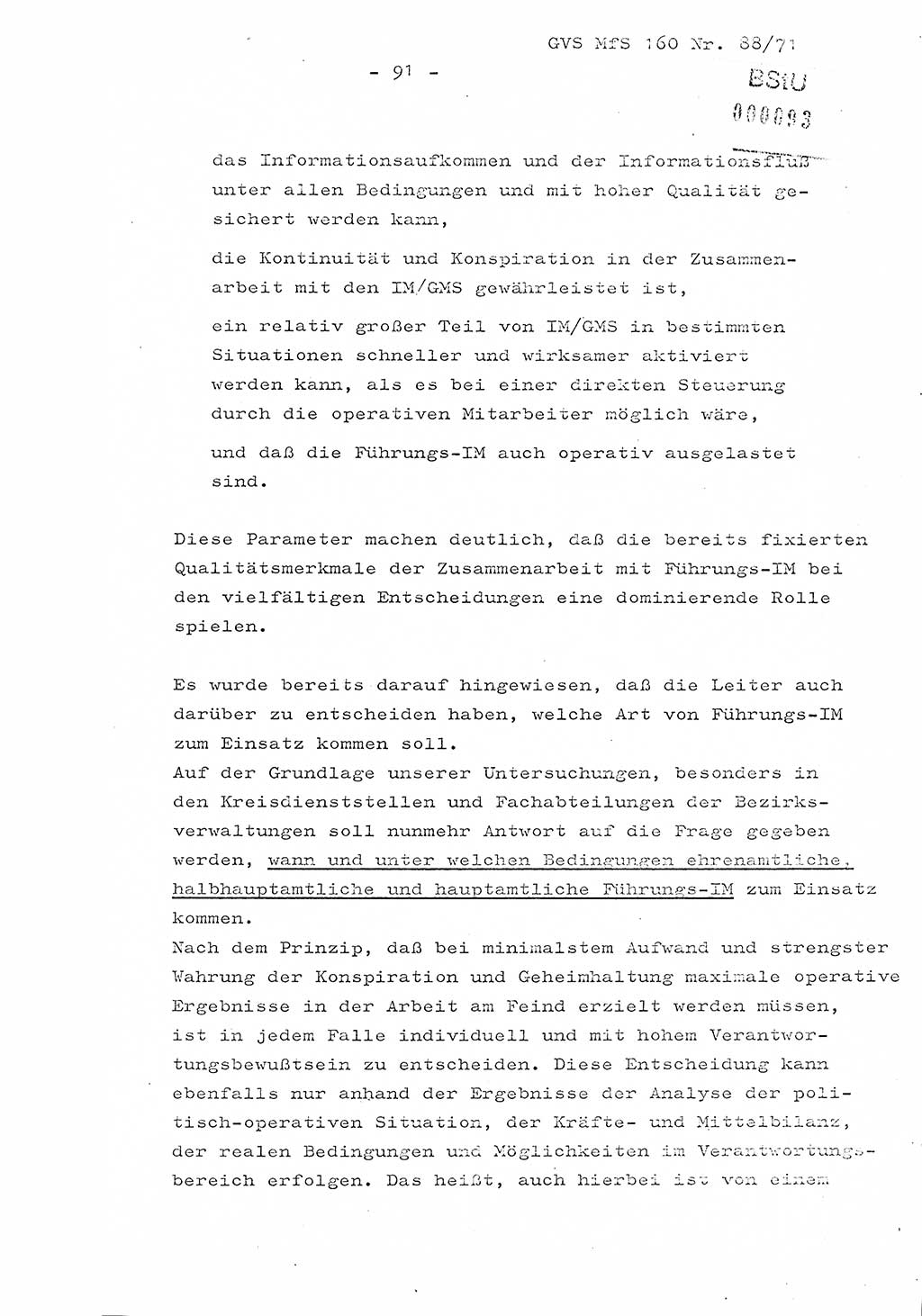 Dissertation Oberstleutnant Josef Schwarz (BV Schwerin), Major Fritz Amm (JHS), Hauptmann Peter Gräßler (JHS), Ministerium für Staatssicherheit (MfS) [Deutsche Demokratische Republik (DDR)], Juristische Hochschule (JHS), Geheime Verschlußsache (GVS) 160-88/71, Potsdam 1972, Seite 91 (Diss. MfS DDR JHS GVS 160-88/71 1972, S. 91)