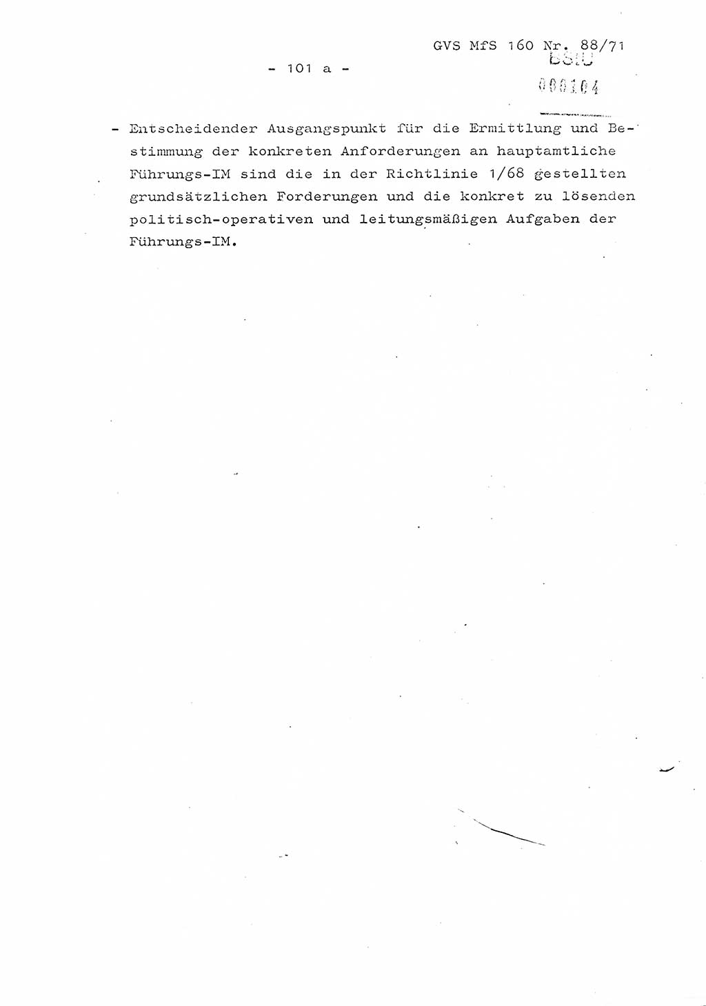 Dissertation Oberstleutnant Josef Schwarz (BV Schwerin), Major Fritz Amm (JHS), Hauptmann Peter Gräßler (JHS), Ministerium für Staatssicherheit (MfS) [Deutsche Demokratische Republik (DDR)], Juristische Hochschule (JHS), Geheime Verschlußsache (GVS) 160-88/71, Potsdam 1972, Seite 101/1 (Diss. MfS DDR JHS GVS 160-88/71 1972, S. 101/1)