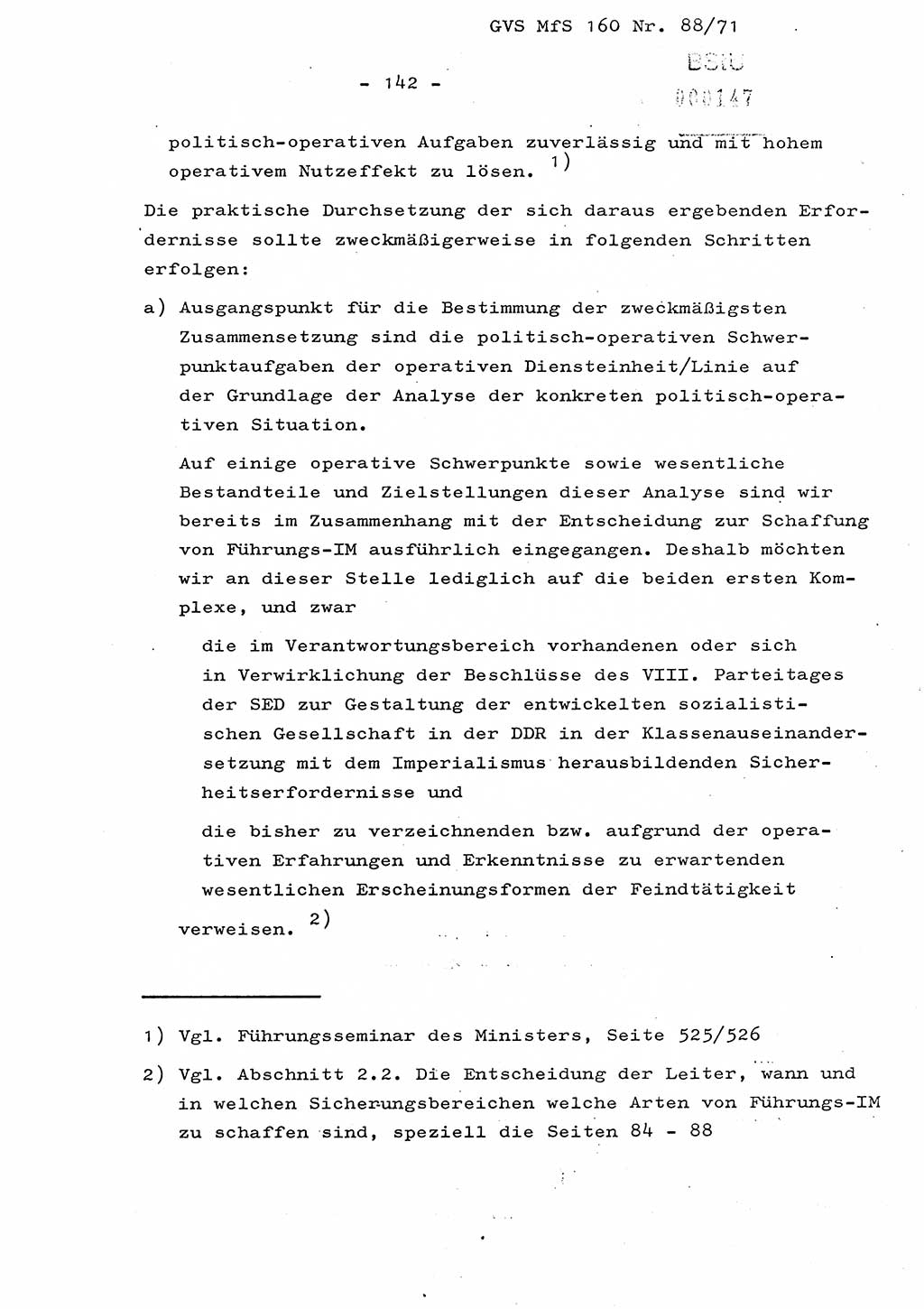 Dissertation Oberstleutnant Josef Schwarz (BV Schwerin), Major Fritz Amm (JHS), Hauptmann Peter Gräßler (JHS), Ministerium für Staatssicherheit (MfS) [Deutsche Demokratische Republik (DDR)], Juristische Hochschule (JHS), Geheime Verschlußsache (GVS) 160-88/71, Potsdam 1972, Seite 142 (Diss. MfS DDR JHS GVS 160-88/71 1972, S. 142)