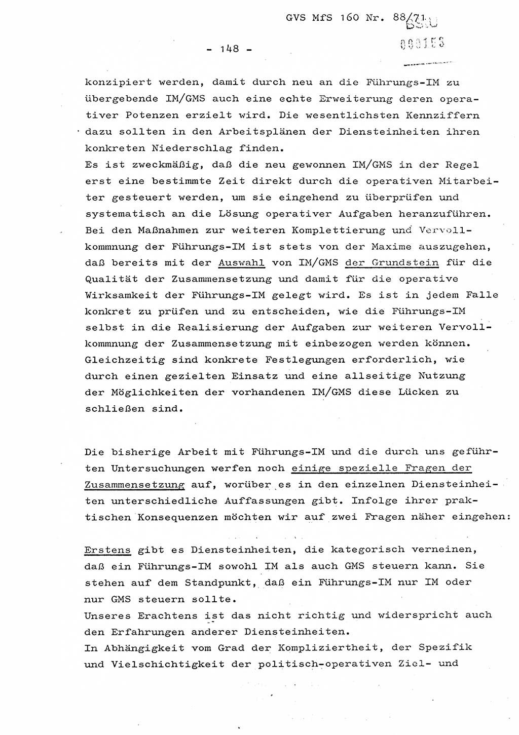 Dissertation Oberstleutnant Josef Schwarz (BV Schwerin), Major Fritz Amm (JHS), Hauptmann Peter Gräßler (JHS), Ministerium für Staatssicherheit (MfS) [Deutsche Demokratische Republik (DDR)], Juristische Hochschule (JHS), Geheime Verschlußsache (GVS) 160-88/71, Potsdam 1972, Seite 148 (Diss. MfS DDR JHS GVS 160-88/71 1972, S. 148)