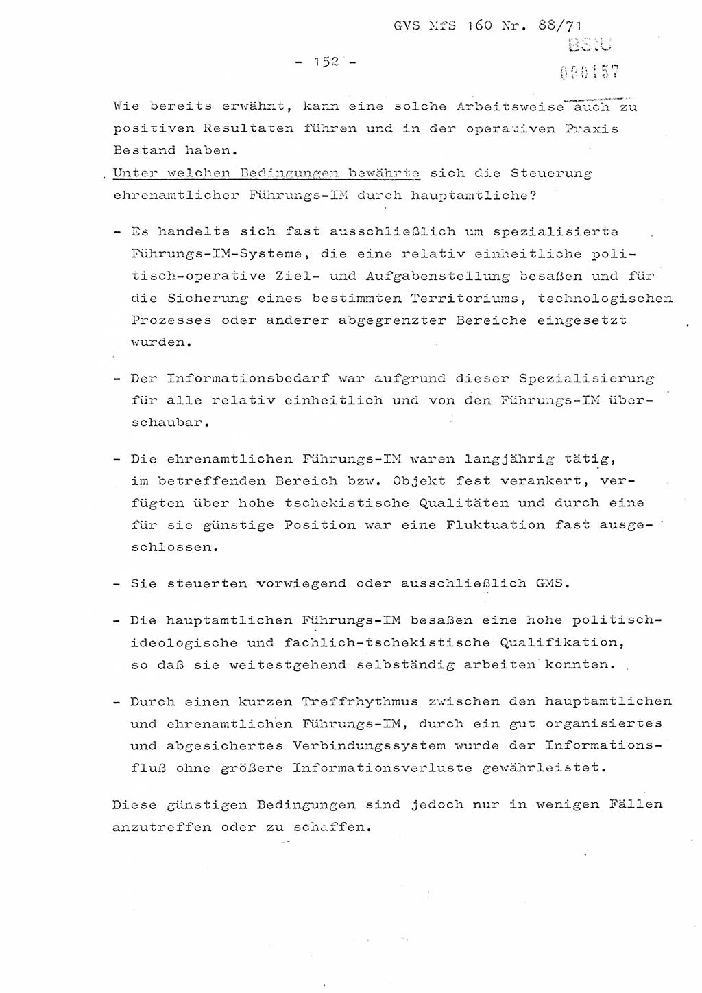 Dissertation Oberstleutnant Josef Schwarz (BV Schwerin), Major Fritz Amm (JHS), Hauptmann Peter Gräßler (JHS), Ministerium für Staatssicherheit (MfS) [Deutsche Demokratische Republik (DDR)], Juristische Hochschule (JHS), Geheime Verschlußsache (GVS) 160-88/71, Potsdam 1972, Seite 152 (Diss. MfS DDR JHS GVS 160-88/71 1972, S. 152)