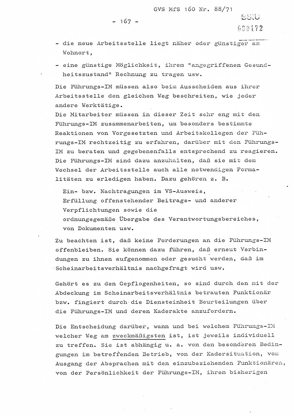 Dissertation Oberstleutnant Josef Schwarz (BV Schwerin), Major Fritz Amm (JHS), Hauptmann Peter Gräßler (JHS), Ministerium für Staatssicherheit (MfS) [Deutsche Demokratische Republik (DDR)], Juristische Hochschule (JHS), Geheime Verschlußsache (GVS) 160-88/71, Potsdam 1972, Seite 167 (Diss. MfS DDR JHS GVS 160-88/71 1972, S. 167)