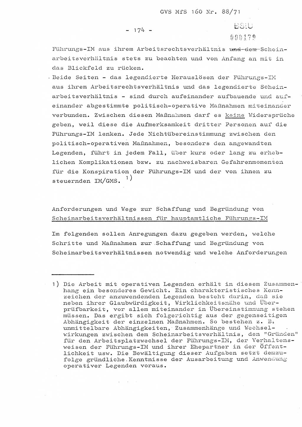 Dissertation Oberstleutnant Josef Schwarz (BV Schwerin), Major Fritz Amm (JHS), Hauptmann Peter Gräßler (JHS), Ministerium für Staatssicherheit (MfS) [Deutsche Demokratische Republik (DDR)], Juristische Hochschule (JHS), Geheime Verschlußsache (GVS) 160-88/71, Potsdam 1972, Seite 174 (Diss. MfS DDR JHS GVS 160-88/71 1972, S. 174)