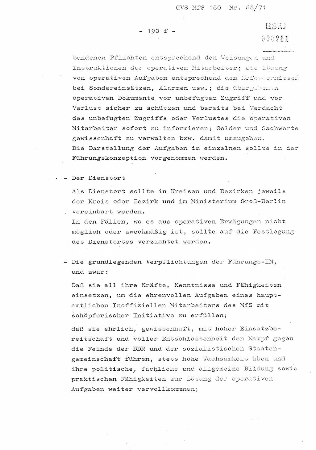 Dissertation Oberstleutnant Josef Schwarz (BV Schwerin), Major Fritz Amm (JHS), Hauptmann Peter Gräßler (JHS), Ministerium für Staatssicherheit (MfS) [Deutsche Demokratische Republik (DDR)], Juristische Hochschule (JHS), Geheime Verschlußsache (GVS) 160-88/71, Potsdam 1972, Seite 190/6 (Diss. MfS DDR JHS GVS 160-88/71 1972, S. 190/6)