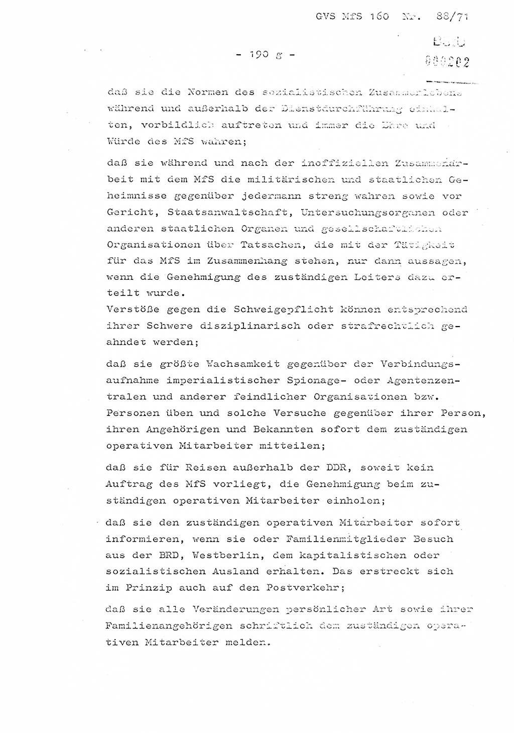 Dissertation Oberstleutnant Josef Schwarz (BV Schwerin), Major Fritz Amm (JHS), Hauptmann Peter Gräßler (JHS), Ministerium für Staatssicherheit (MfS) [Deutsche Demokratische Republik (DDR)], Juristische Hochschule (JHS), Geheime Verschlußsache (GVS) 160-88/71, Potsdam 1972, Seite 190/7 (Diss. MfS DDR JHS GVS 160-88/71 1972, S. 190/7)