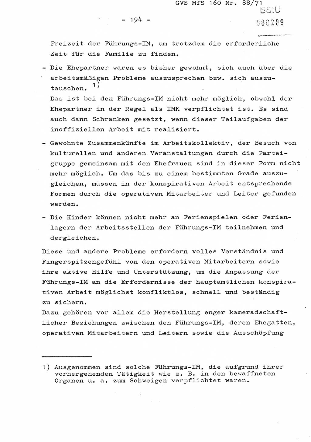 Dissertation Oberstleutnant Josef Schwarz (BV Schwerin), Major Fritz Amm (JHS), Hauptmann Peter Gräßler (JHS), Ministerium für Staatssicherheit (MfS) [Deutsche Demokratische Republik (DDR)], Juristische Hochschule (JHS), Geheime Verschlußsache (GVS) 160-88/71, Potsdam 1972, Seite 194 (Diss. MfS DDR JHS GVS 160-88/71 1972, S. 194)