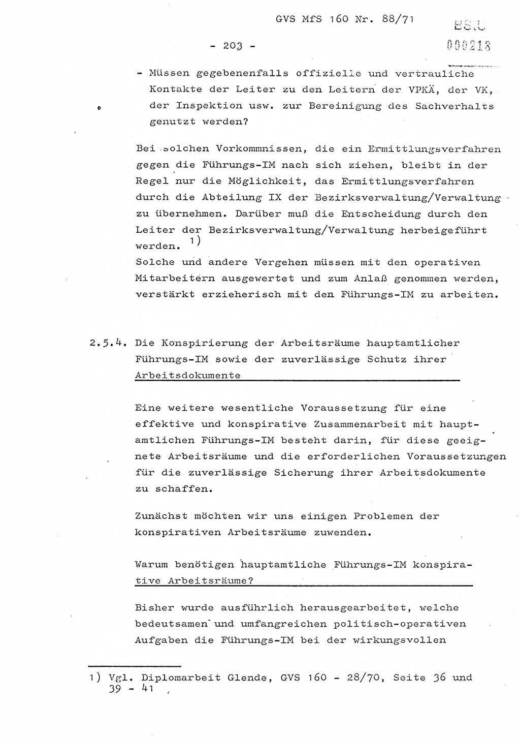 Dissertation Oberstleutnant Josef Schwarz (BV Schwerin), Major Fritz Amm (JHS), Hauptmann Peter Gräßler (JHS), Ministerium für Staatssicherheit (MfS) [Deutsche Demokratische Republik (DDR)], Juristische Hochschule (JHS), Geheime Verschlußsache (GVS) 160-88/71, Potsdam 1972, Seite 203 (Diss. MfS DDR JHS GVS 160-88/71 1972, S. 203)
